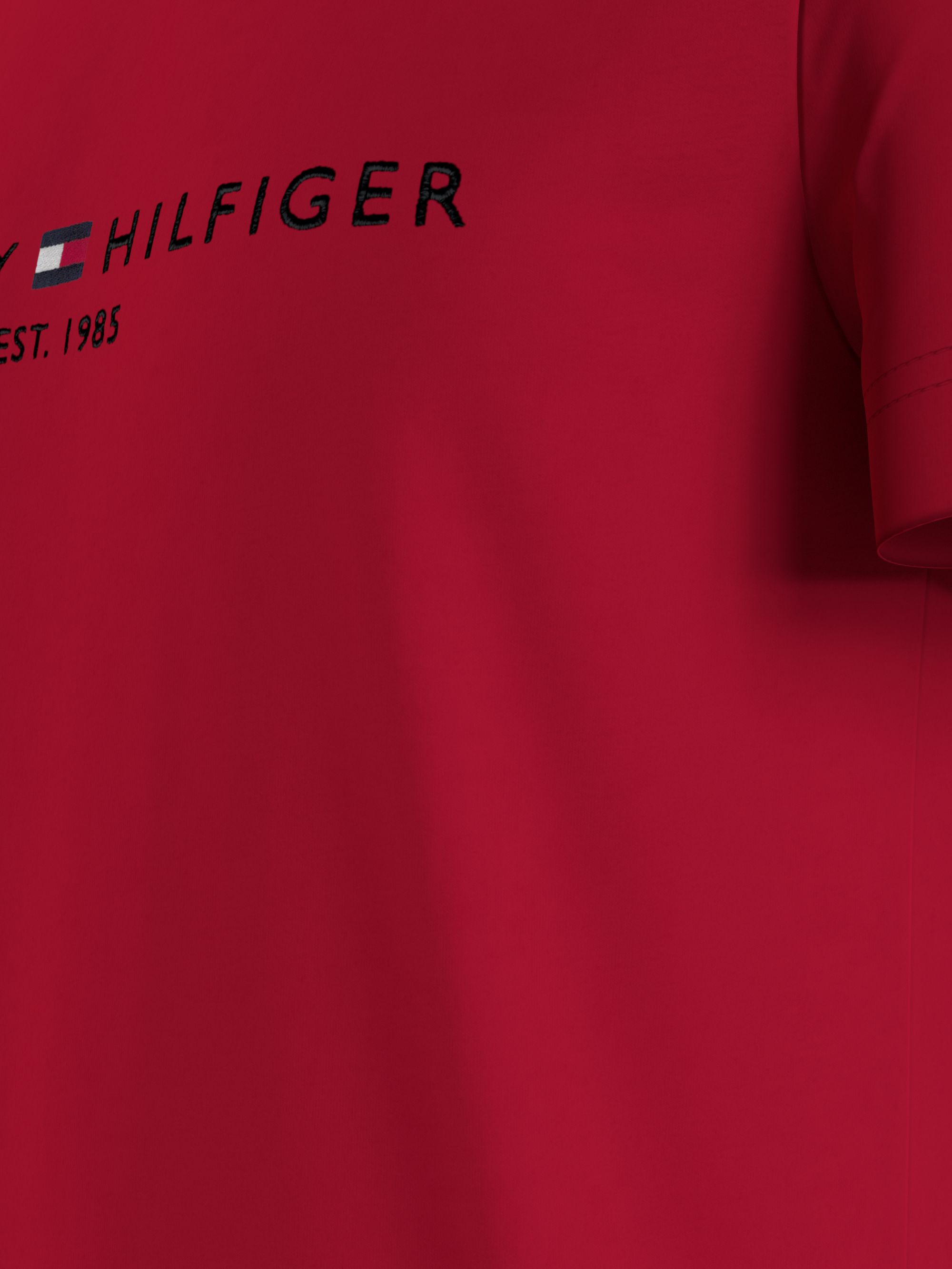 Tommy Hilfiger Tommy Logo Tee, heren T-shirt korte mouw O-hals, rood