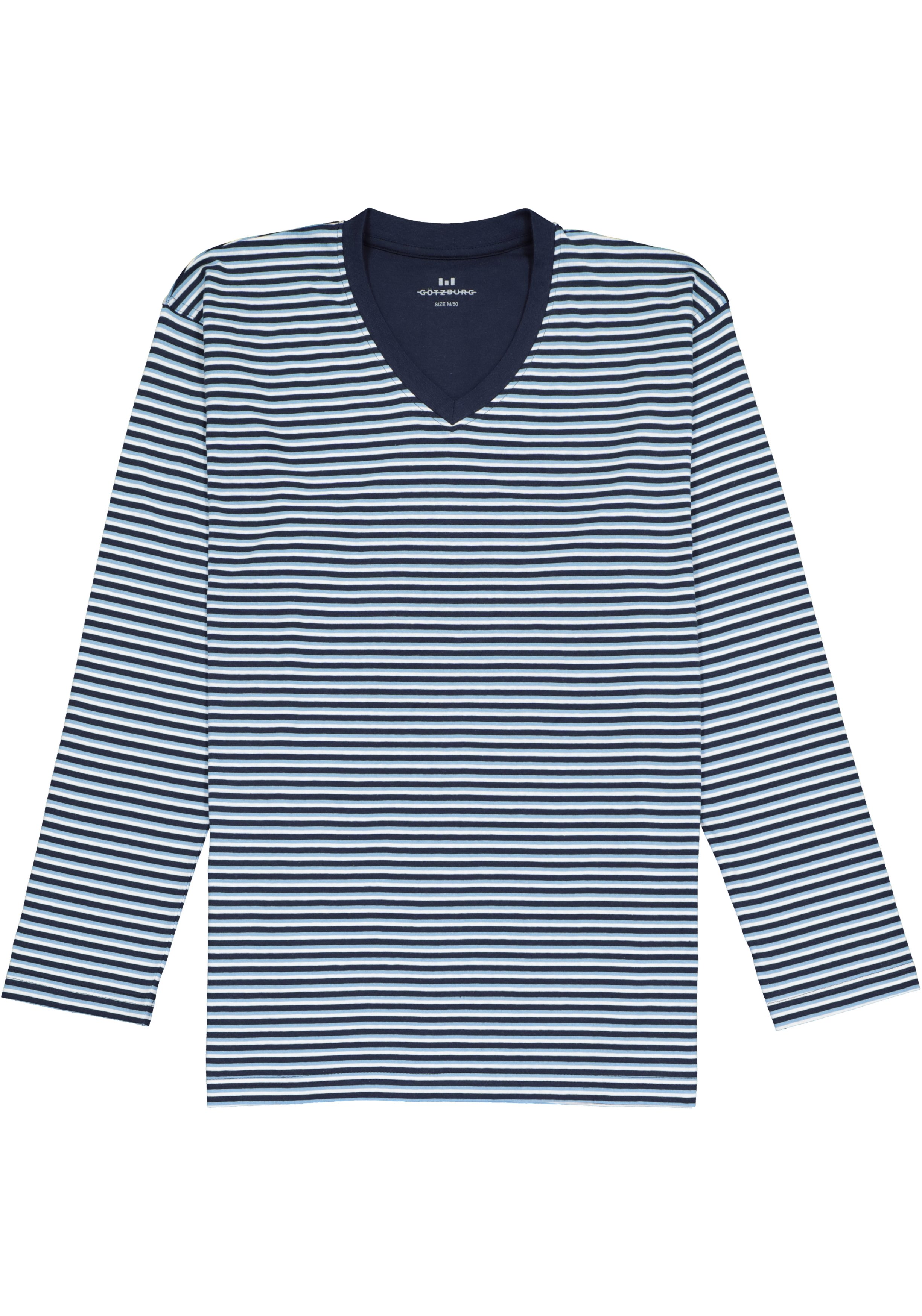 Gotzburg heren pyjama, blauw gestreept