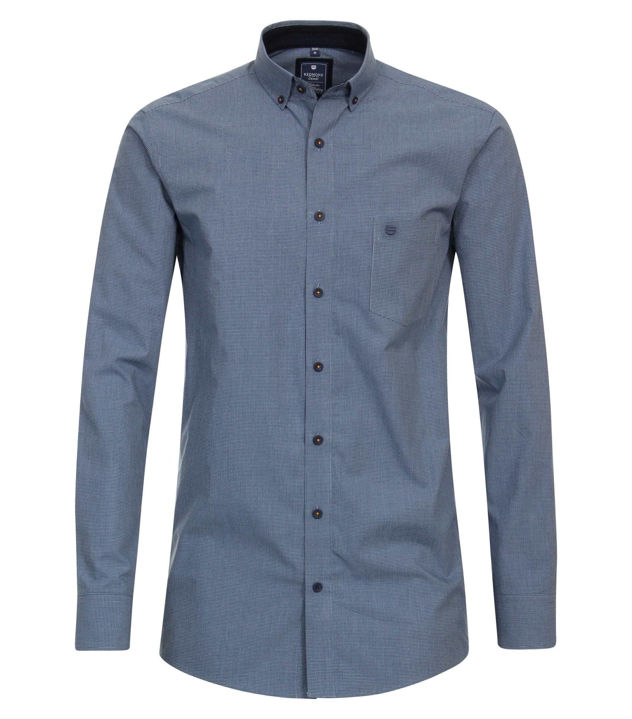 Redmond modern fit overhemd, popeline, blauw geruit