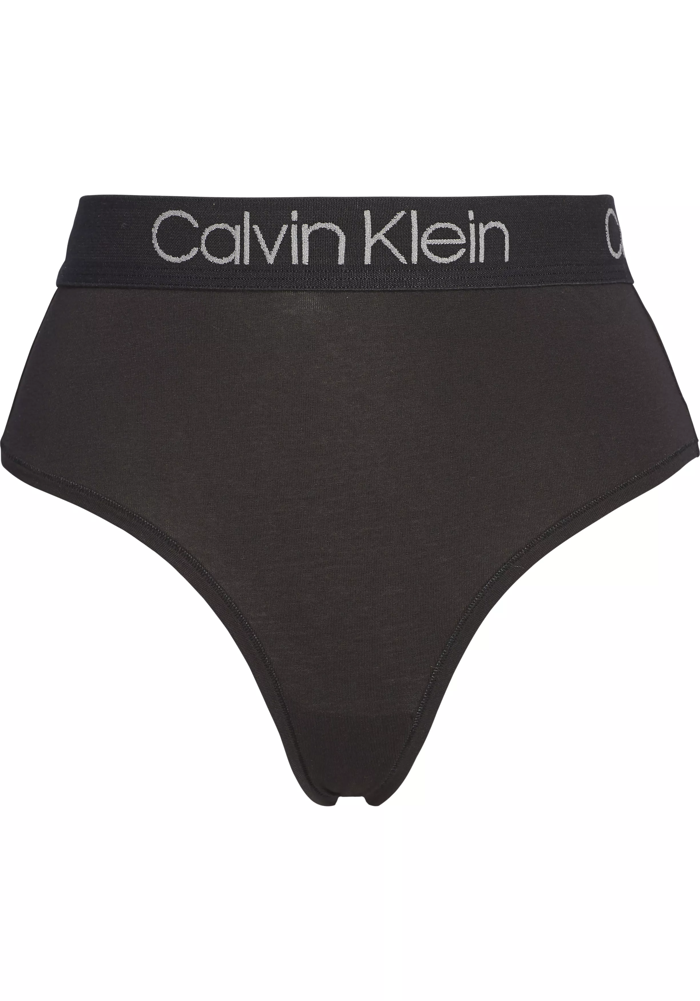 Calvin Klein dames high waist thong (1-pack), string met hoge taille, zwart