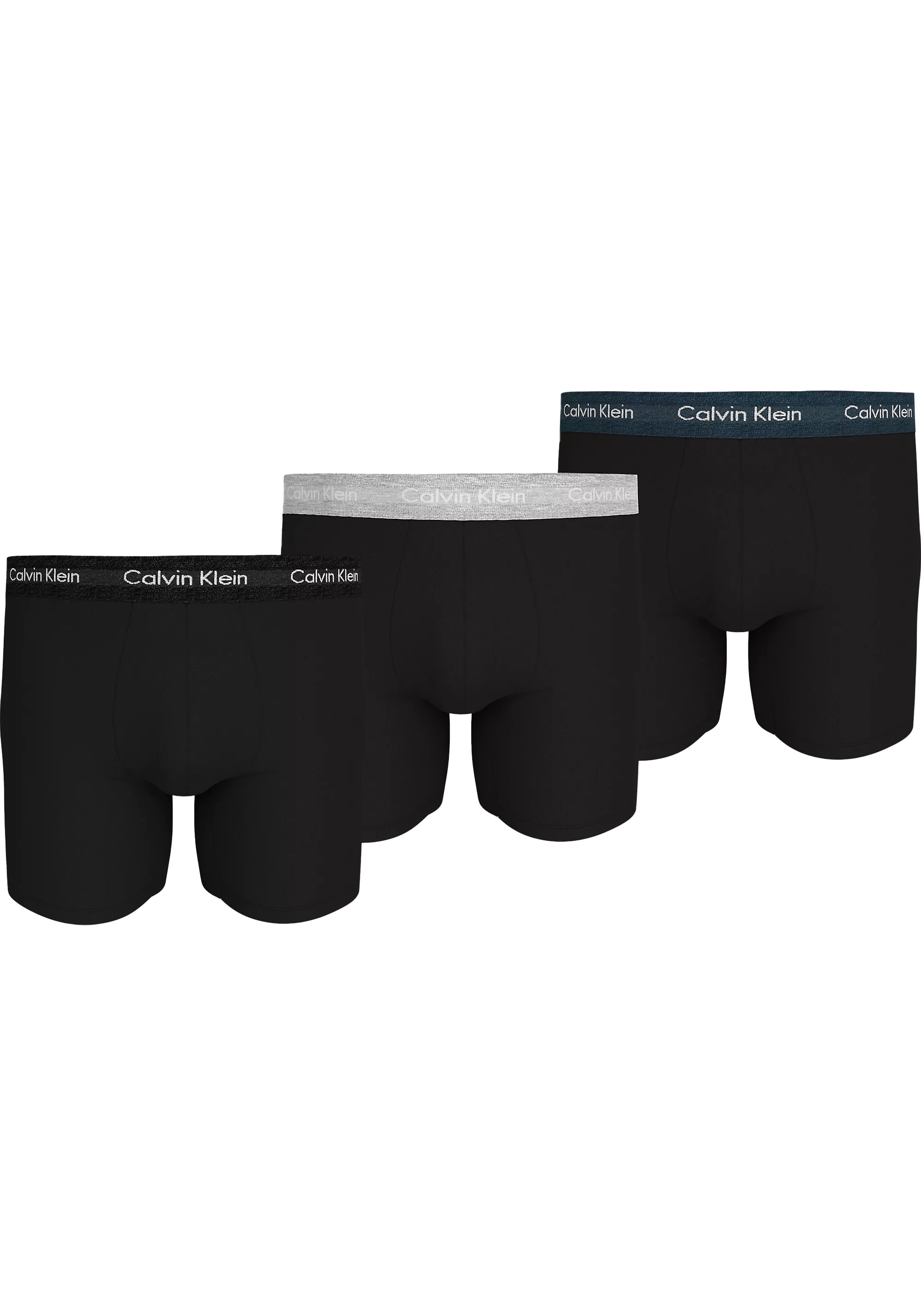 Calvin Klein Boxer Briefs (3-pack), heren boxers extra lang, zwart, blauw, lichtgrijs