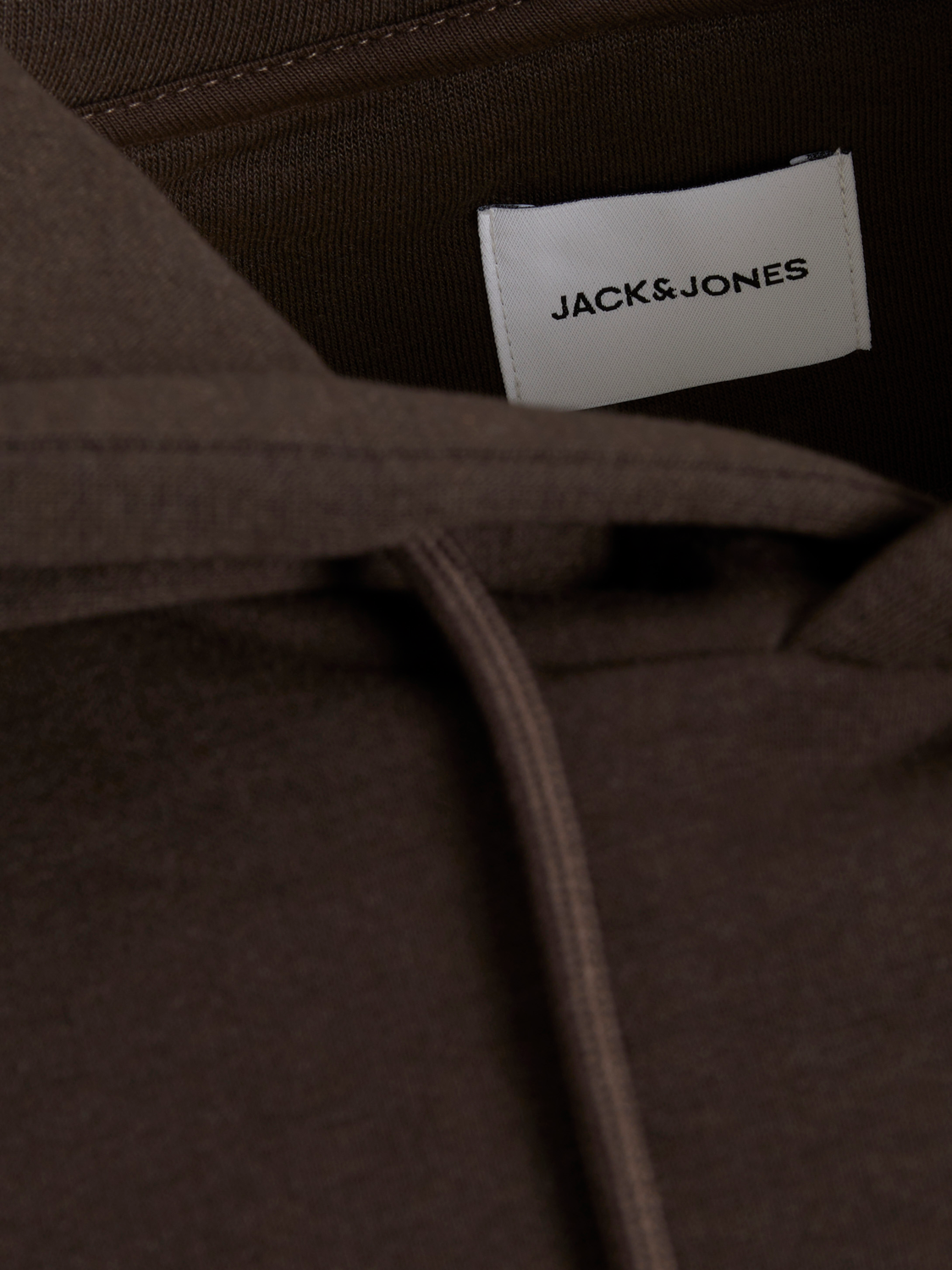 JACK & JONES Bradley sweat hood regular fit, heren hoodie katoenmengsel met capuchon, donkerbruin