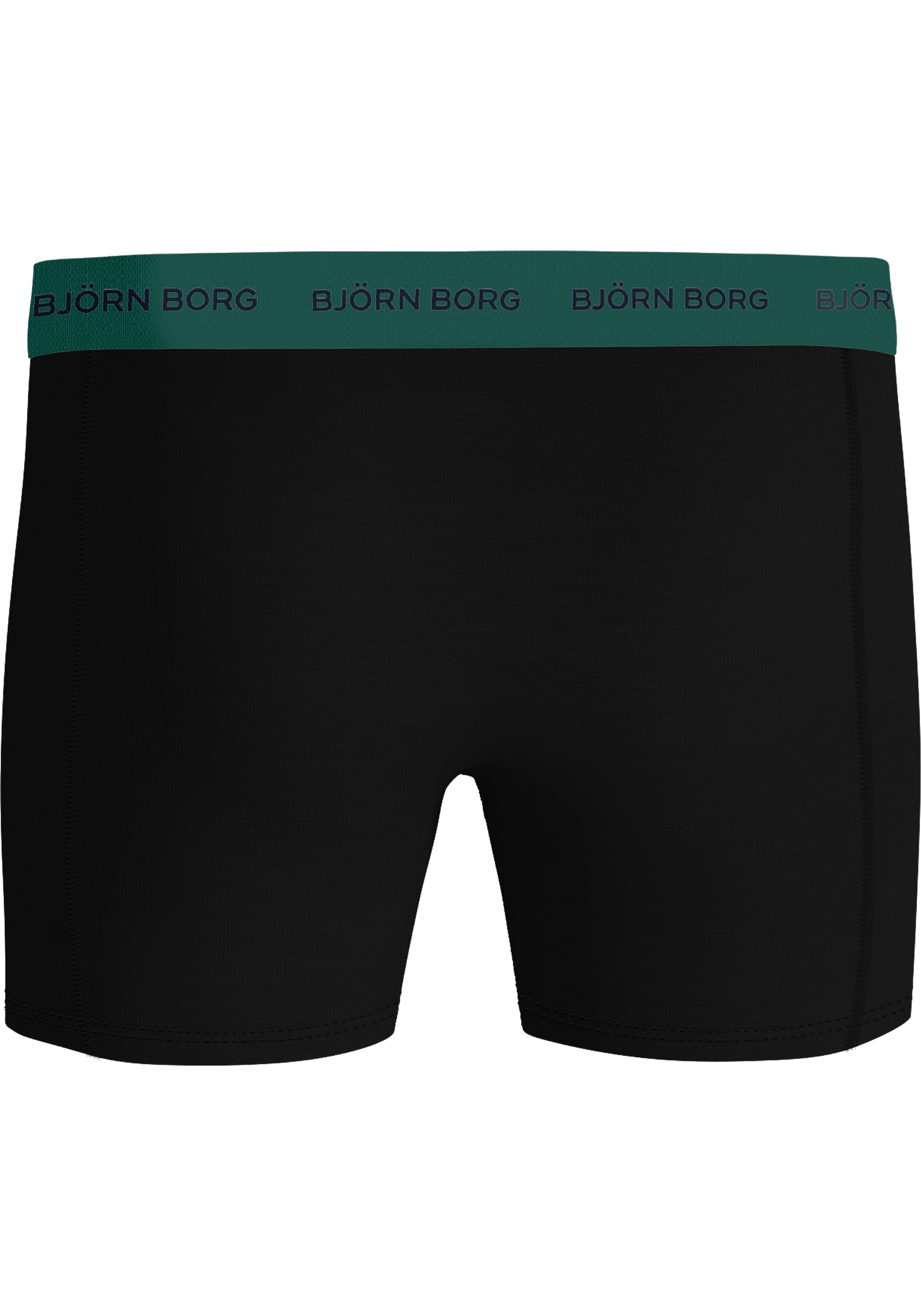 Bjorn Borg Cotton Stretch boxers, heren boxers normale lengte (12-pack), zwart met gekleurde tailleband