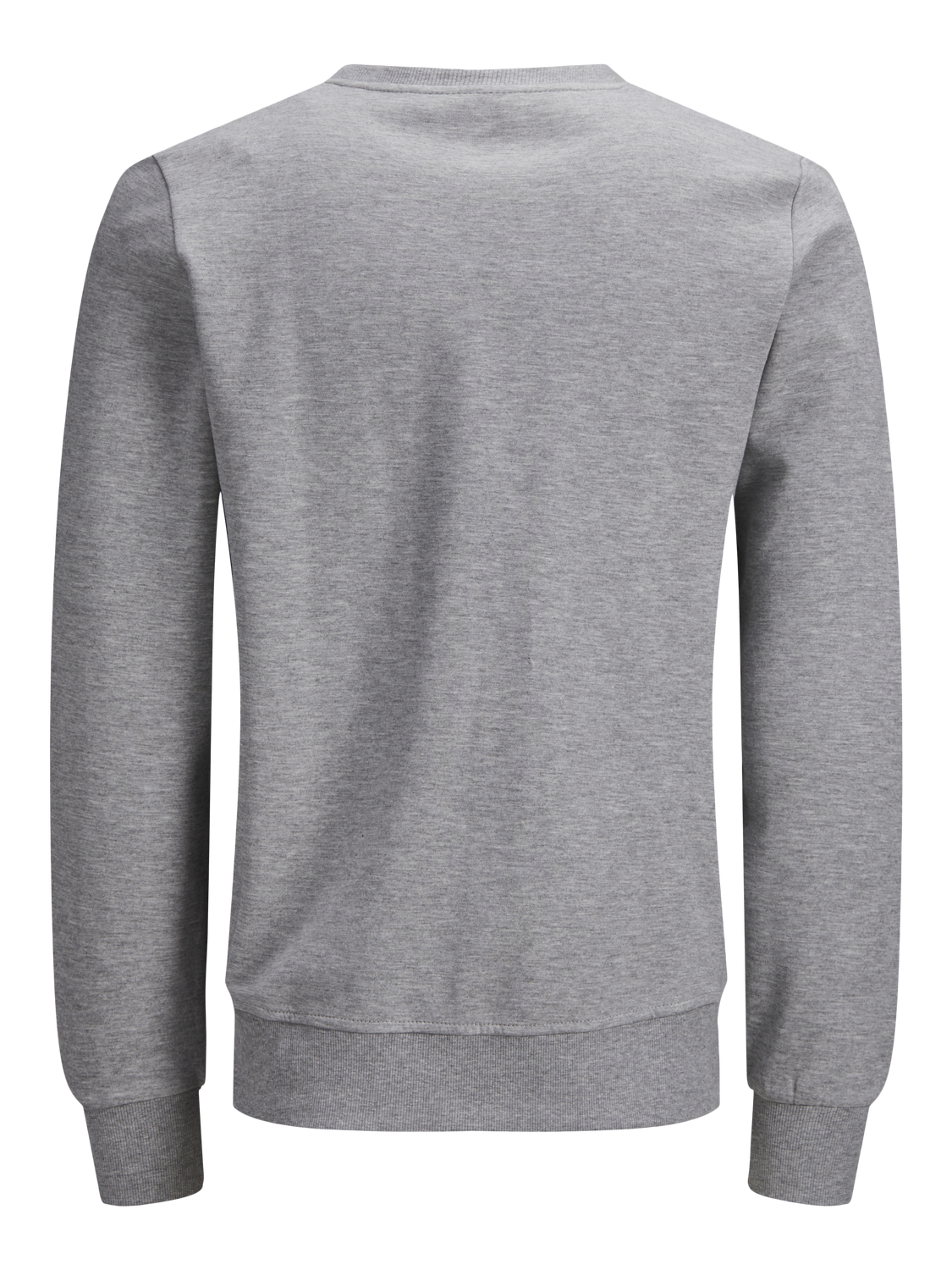 JACK & JONES Basic sweat crew neck regular fit, heren sweatshirt katoenmengsel met O-hals, lichtgrijs melange