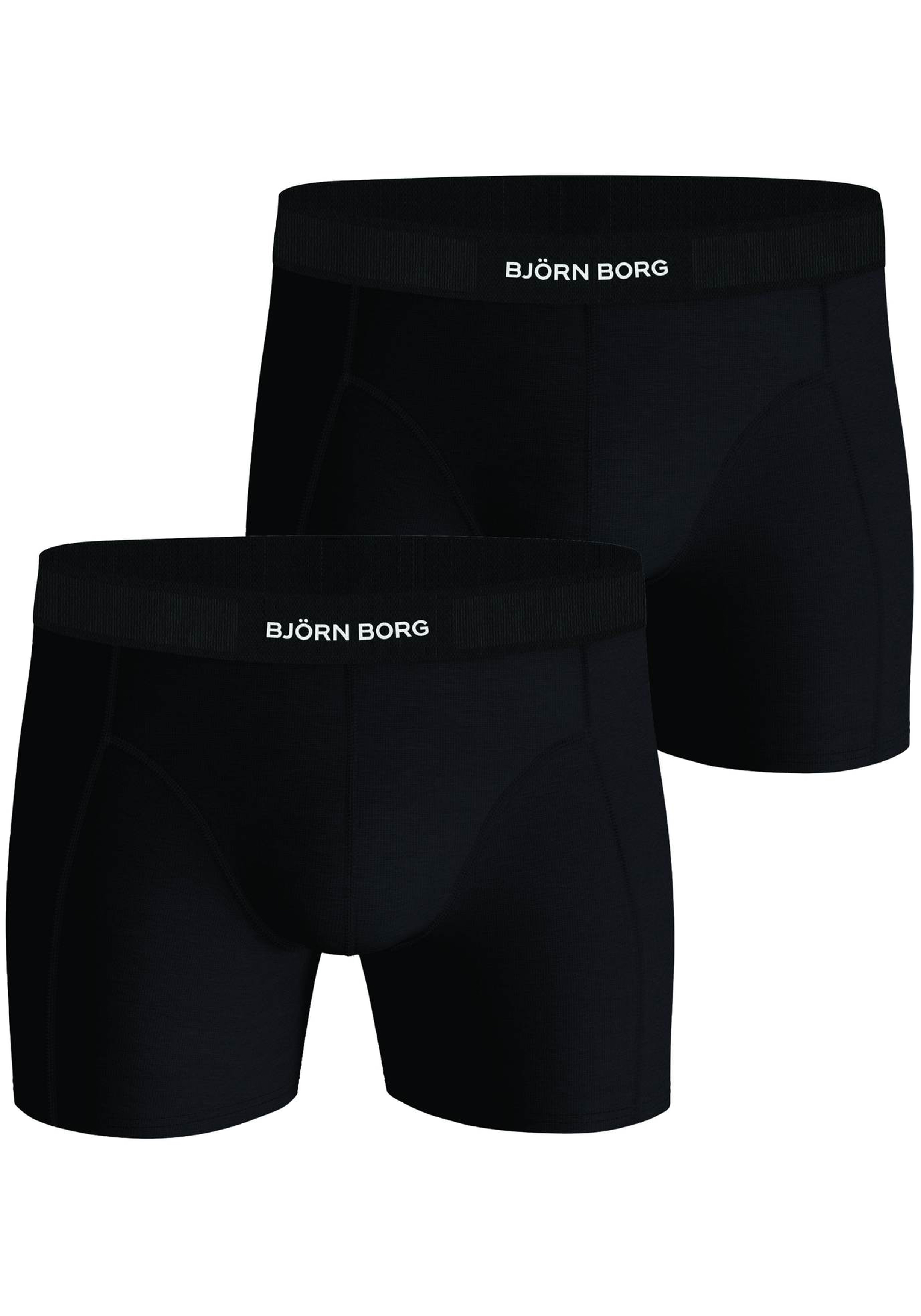 Bjorn Borg Cotton Stretch boxers, heren boxers normale lengte (2-pack), zwart