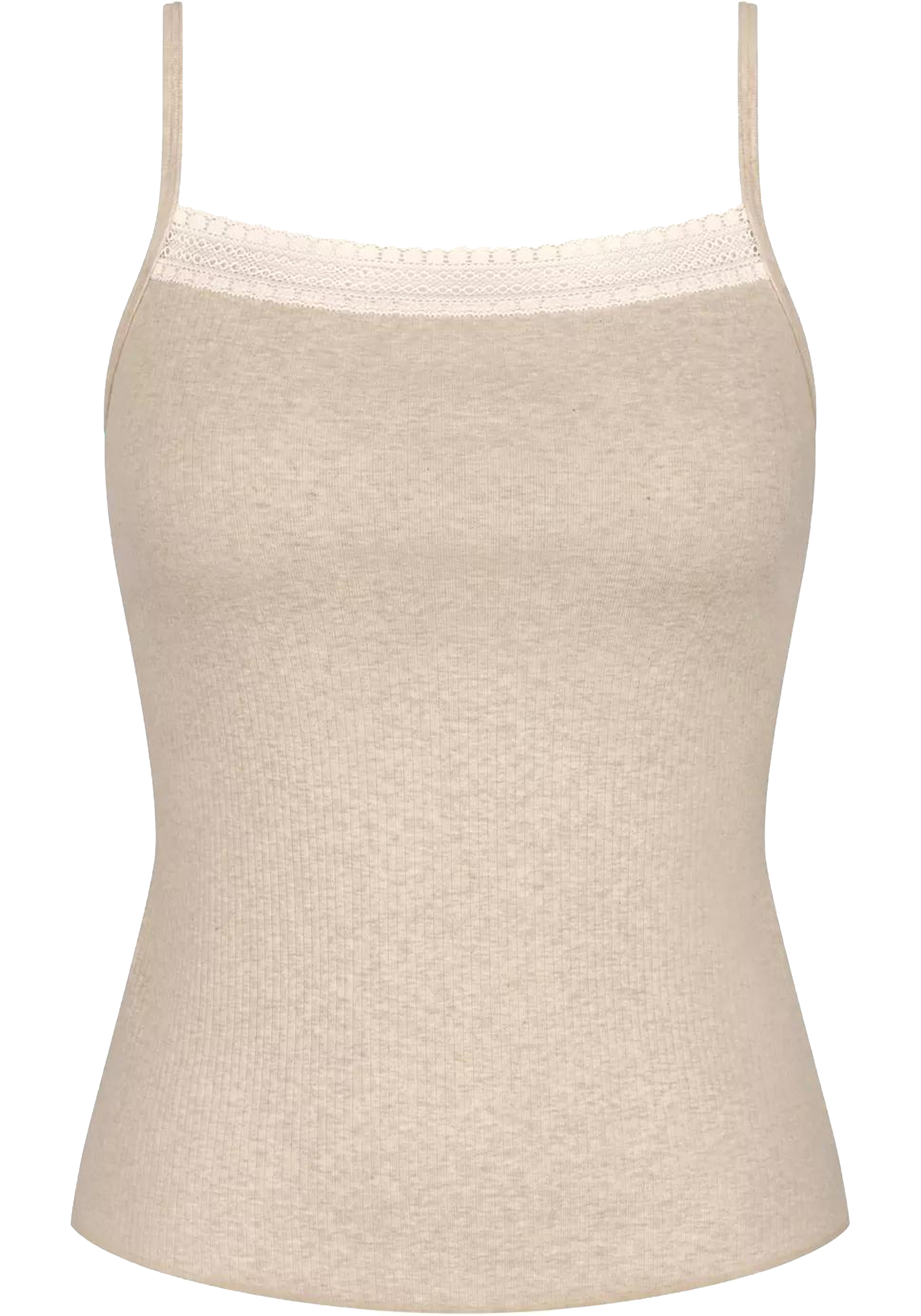 Sloggi Women GO Ribbed Spaghetti Top (1-pack), dames singlet, beige melange