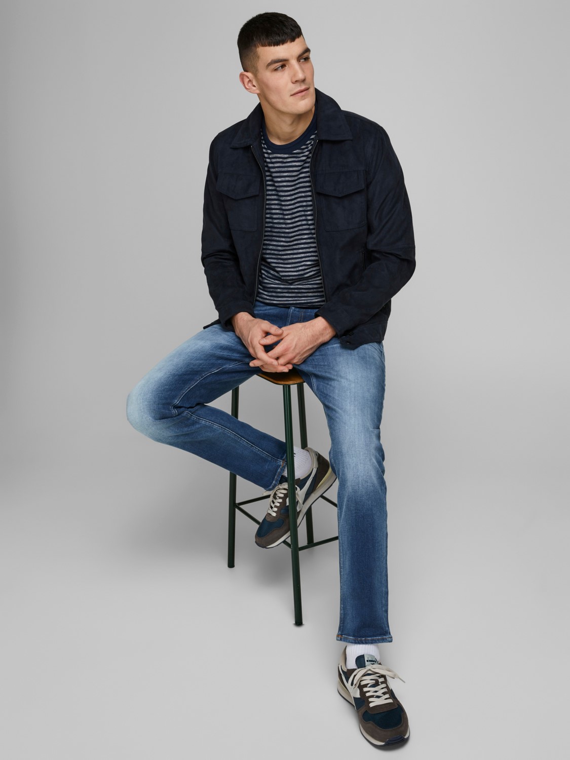 JACK & JONES Mike Original Jos regular fit, heren jeans, denimblauw