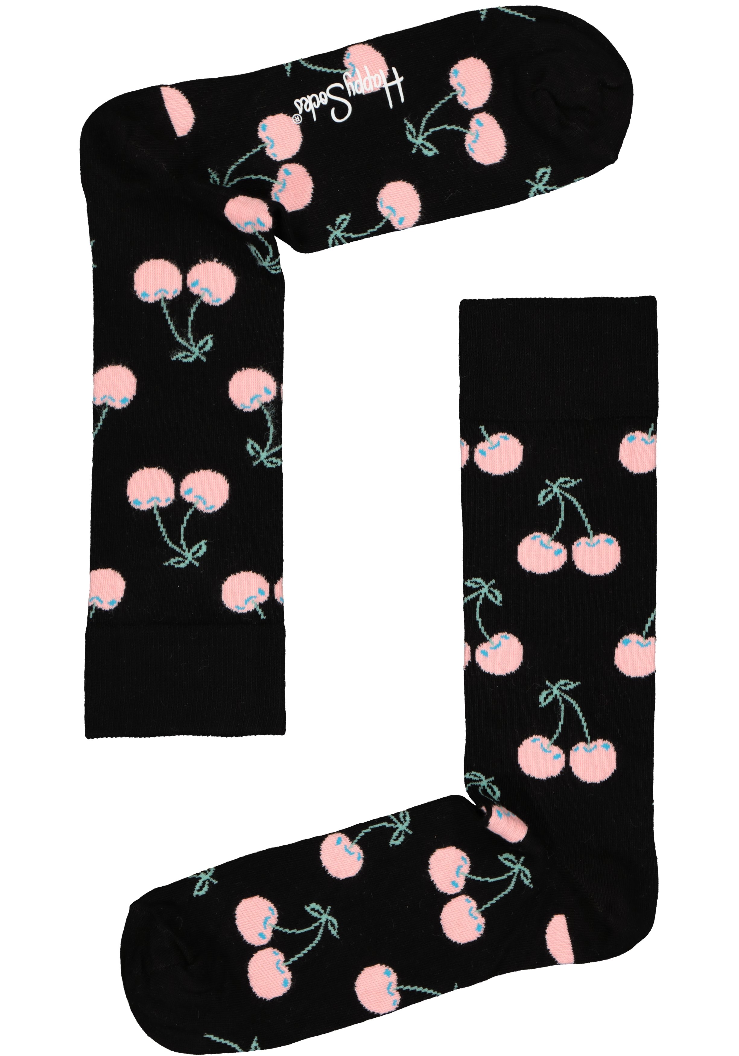 Happy Socks sokken Cherry Sock, zwart met roze