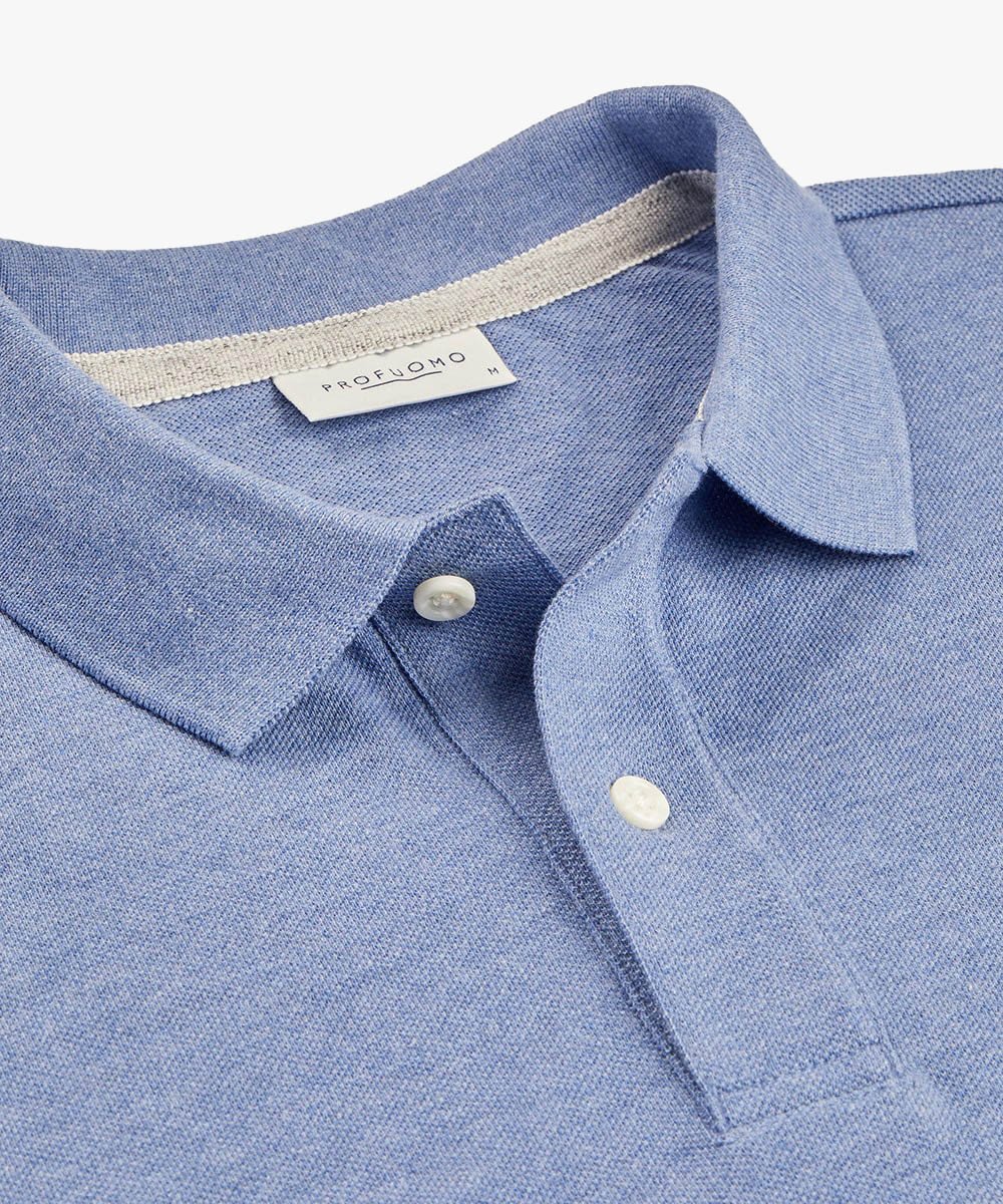 Profuomo slim fit heren polo, blauw