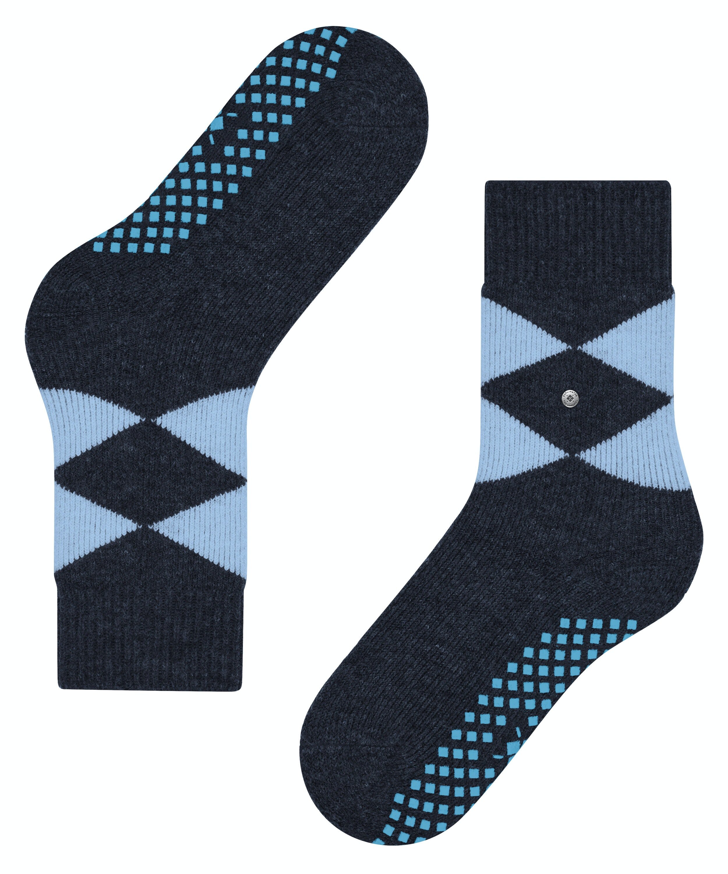 Burlington Cosy Argyle damessokken, blauw (midnight)