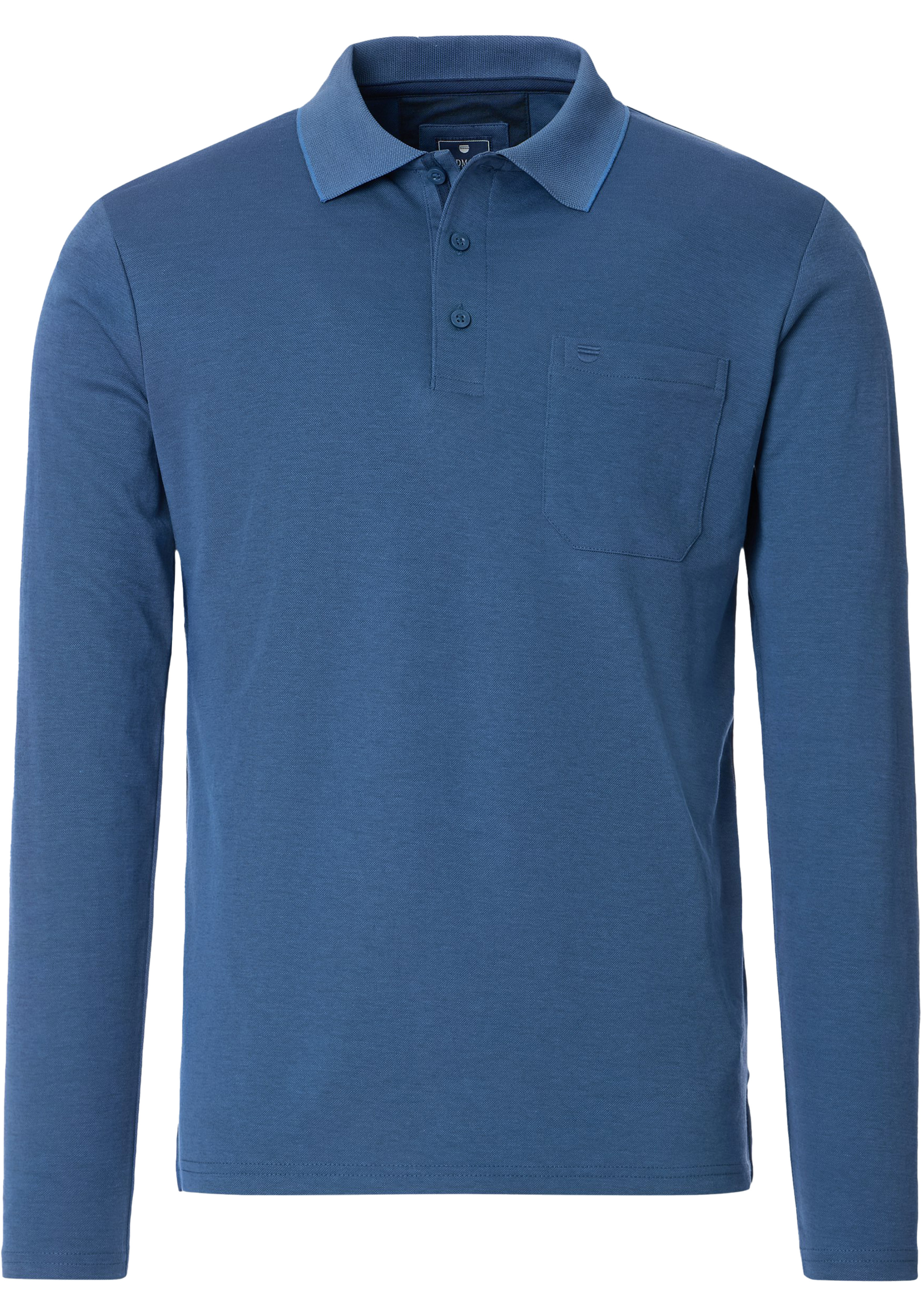 Redmond regular fit polo lange mouw, jersey, blauw