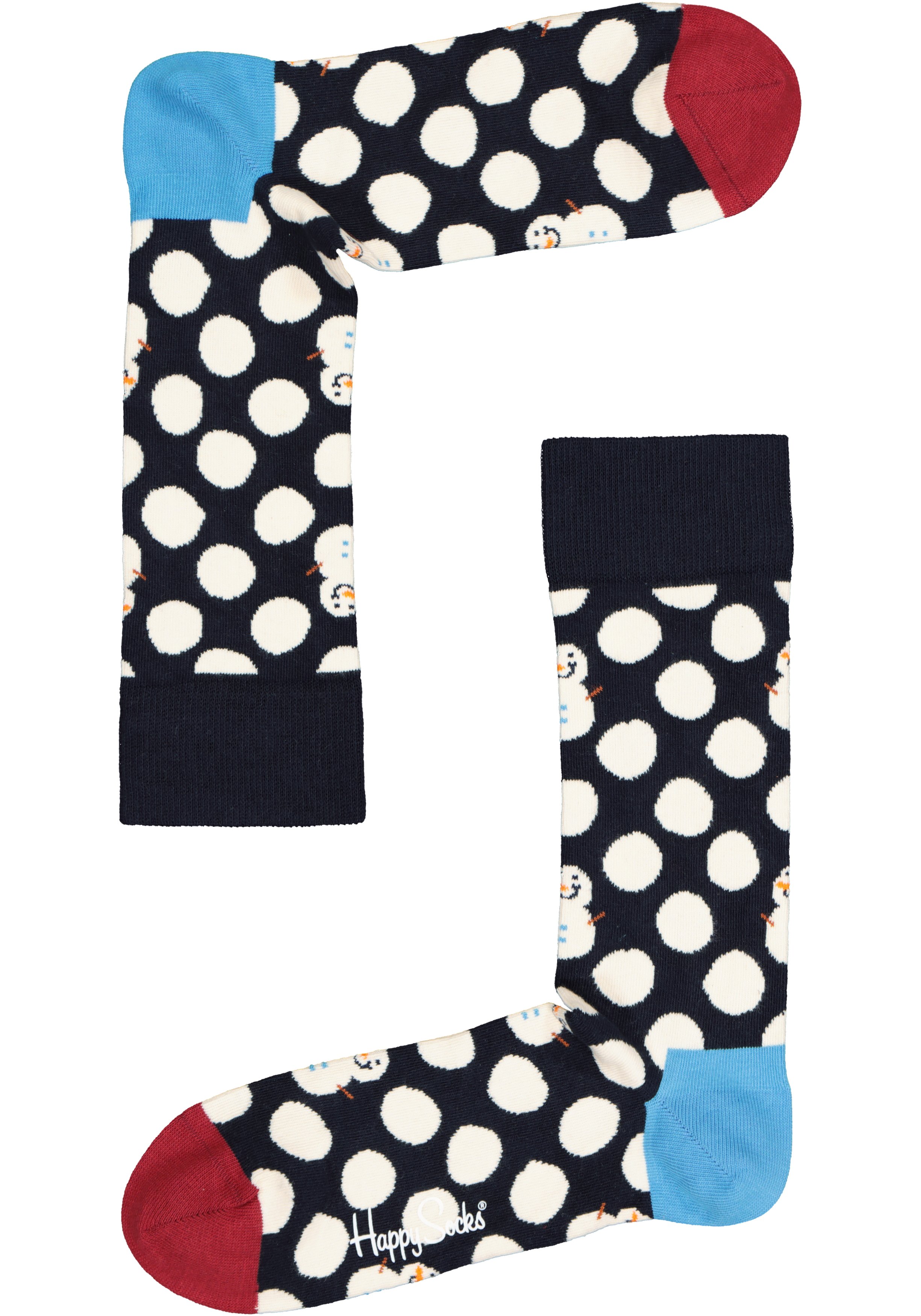 Happy Socks Big Dot Snowman Gift Box (1-pack), sneeuwpoppen in een kerstbal