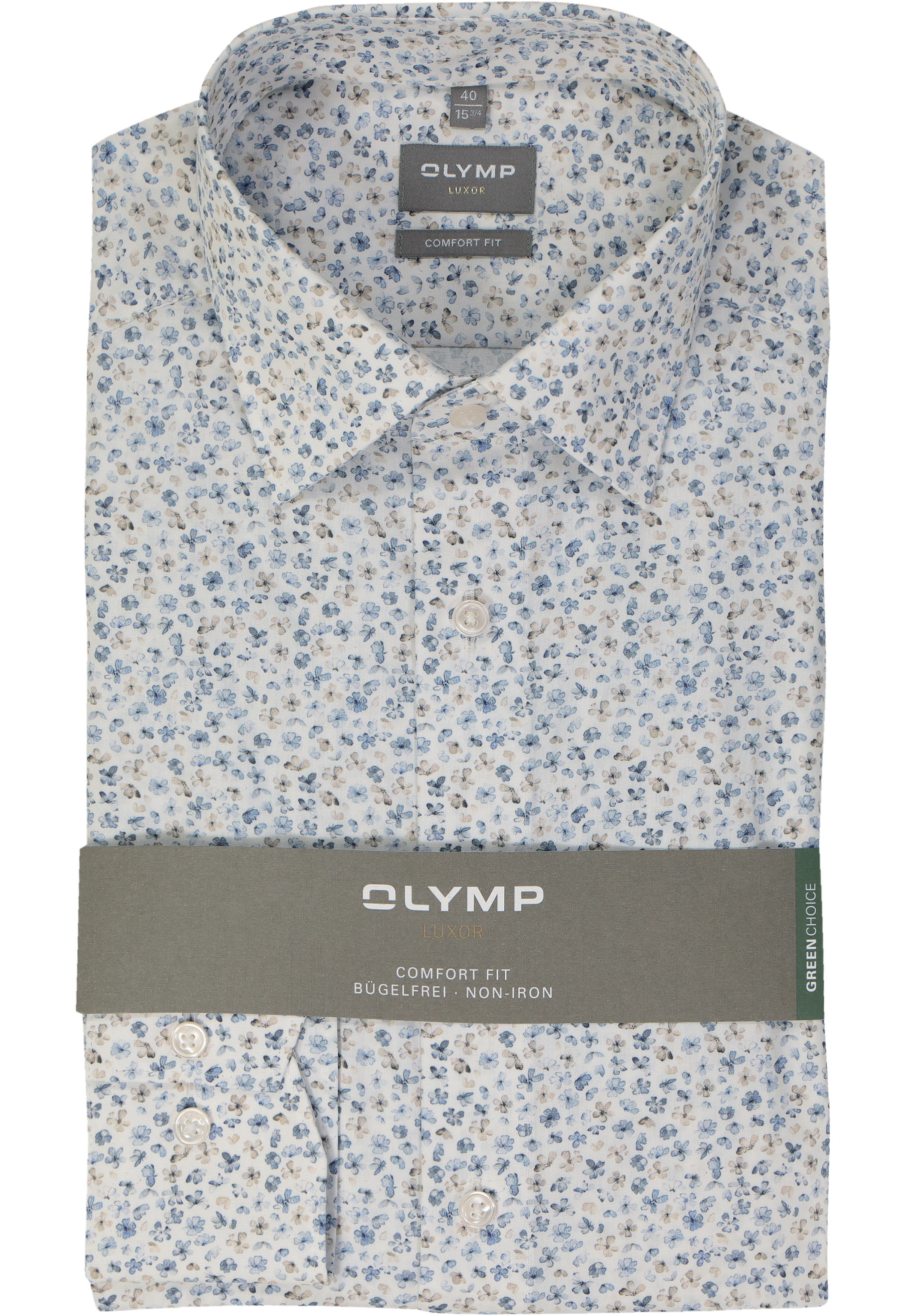 OLYMP comfort fit overhemd, popeline, wit dessin