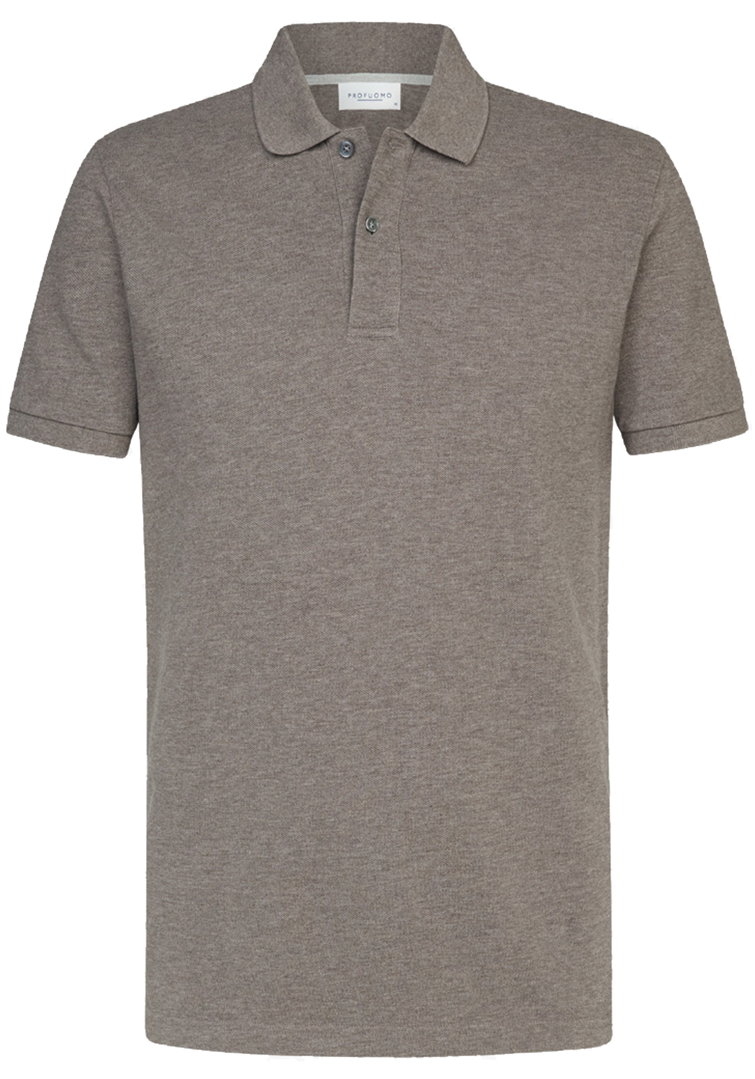 Profuomo slim fit heren polo, bruin