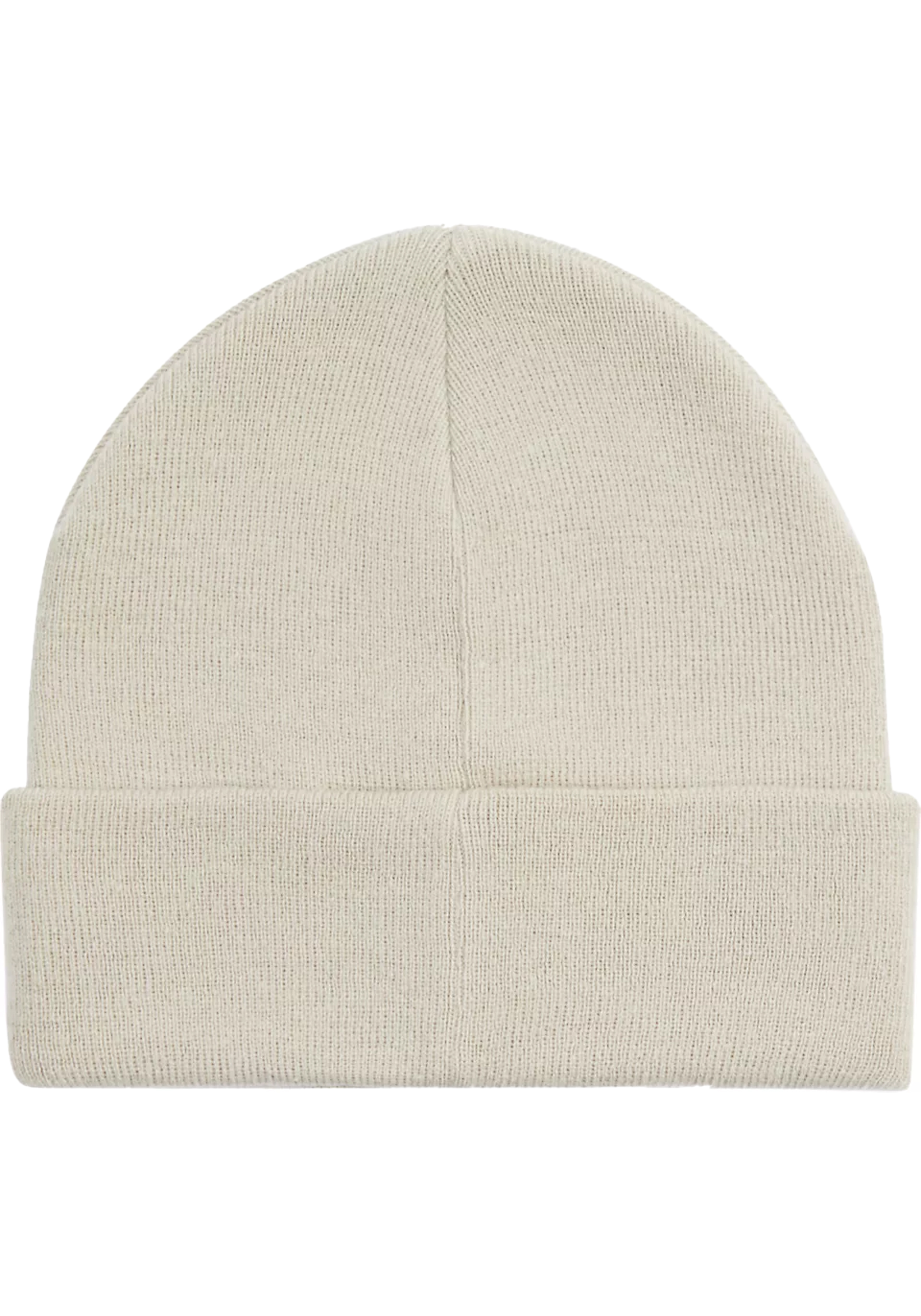 Calvin Klein muts, monogram embroidered patch beanie, licht grijsbeige