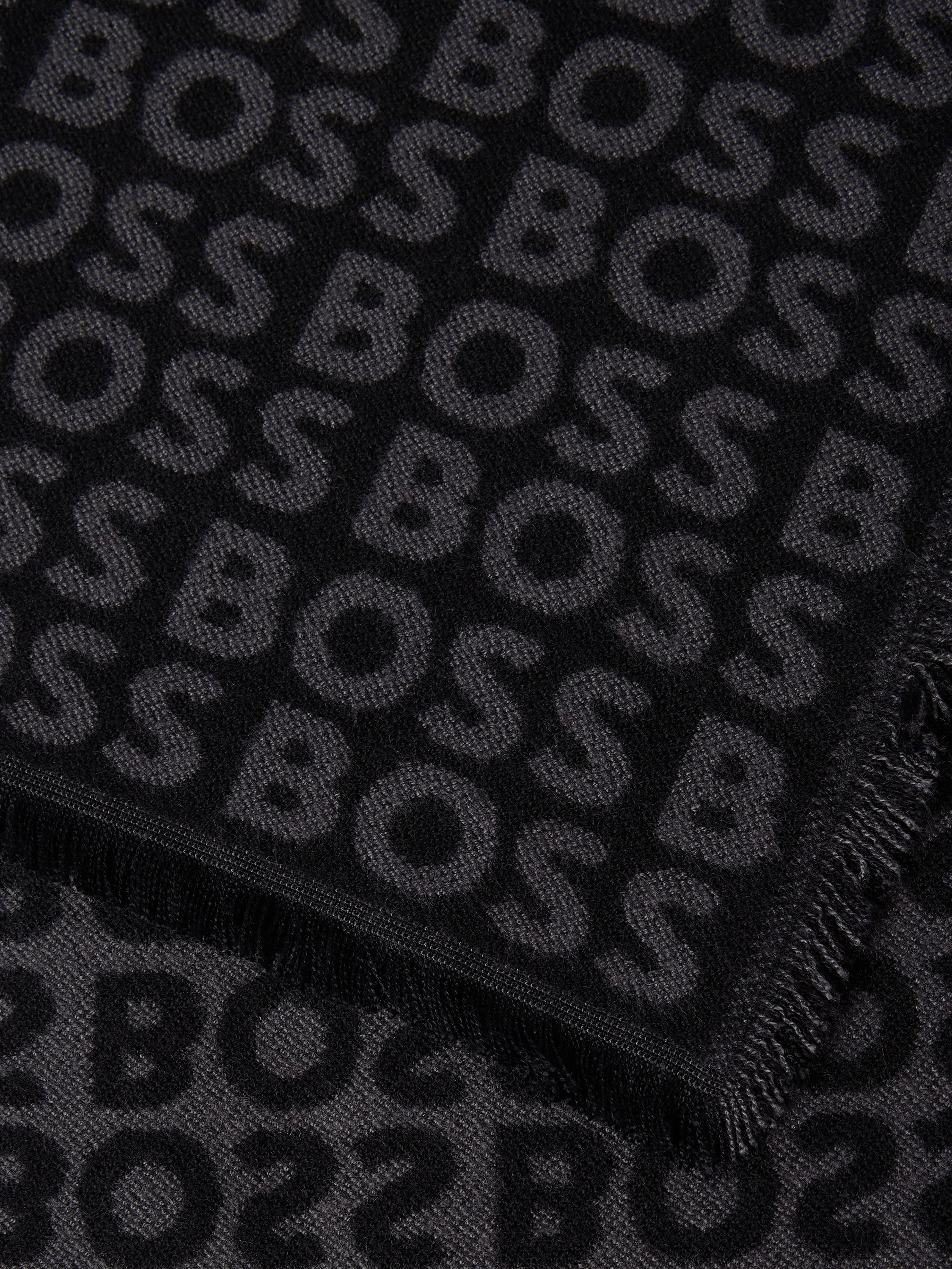 BOSS Tadic sjaal viscose, heren sjaal gewoven, zwart