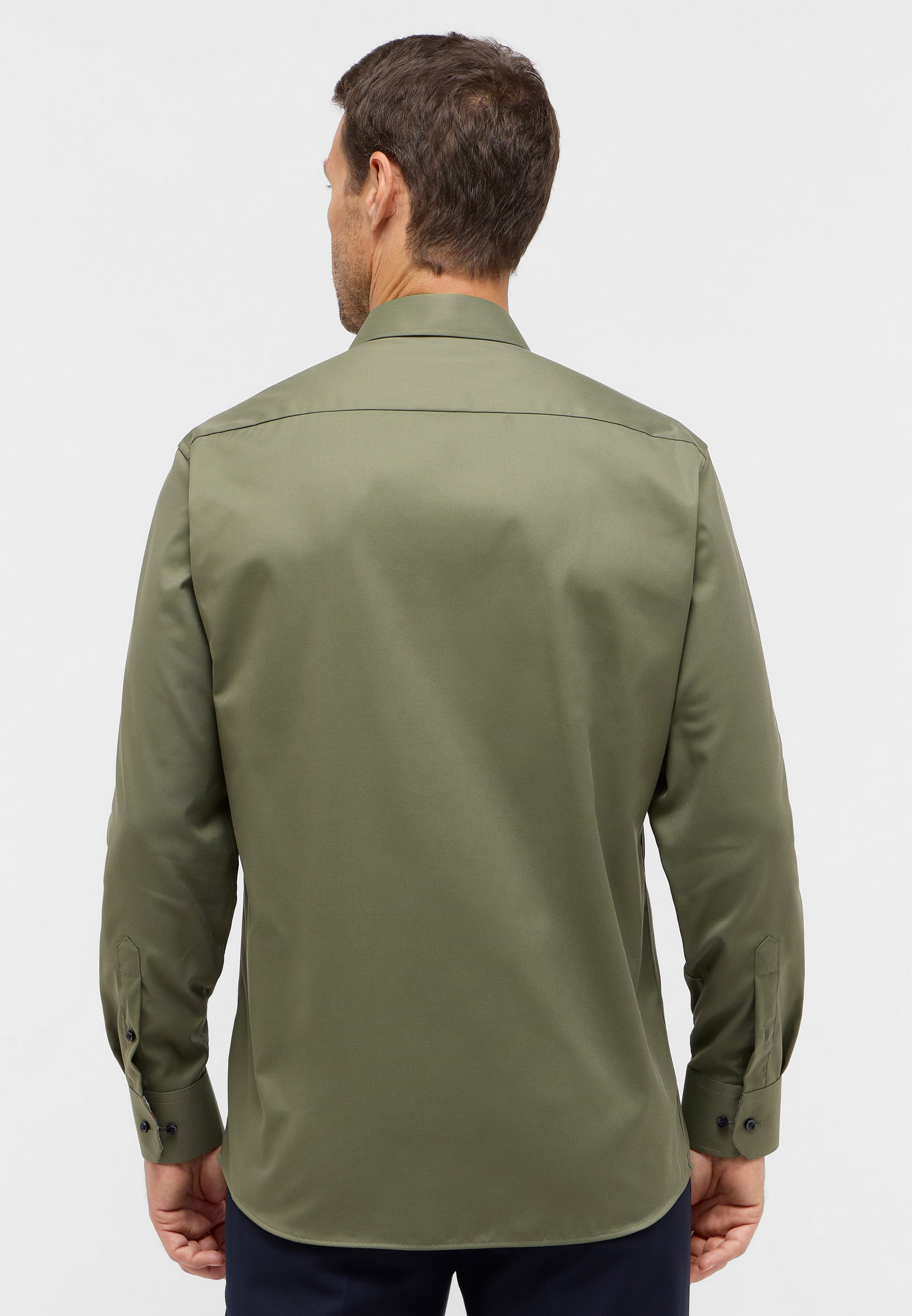 ETERNA modern fit overhemd, twill, groen (contrast)