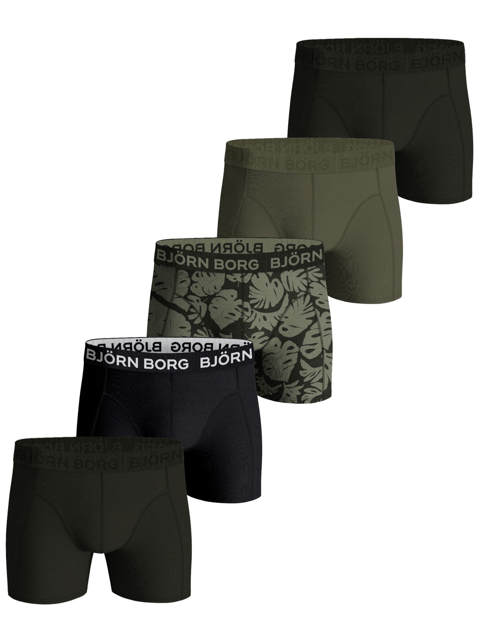 Bjorn Borg Cotton Stretch boxers, heren boxers normale lengte (5-pack), multicolor