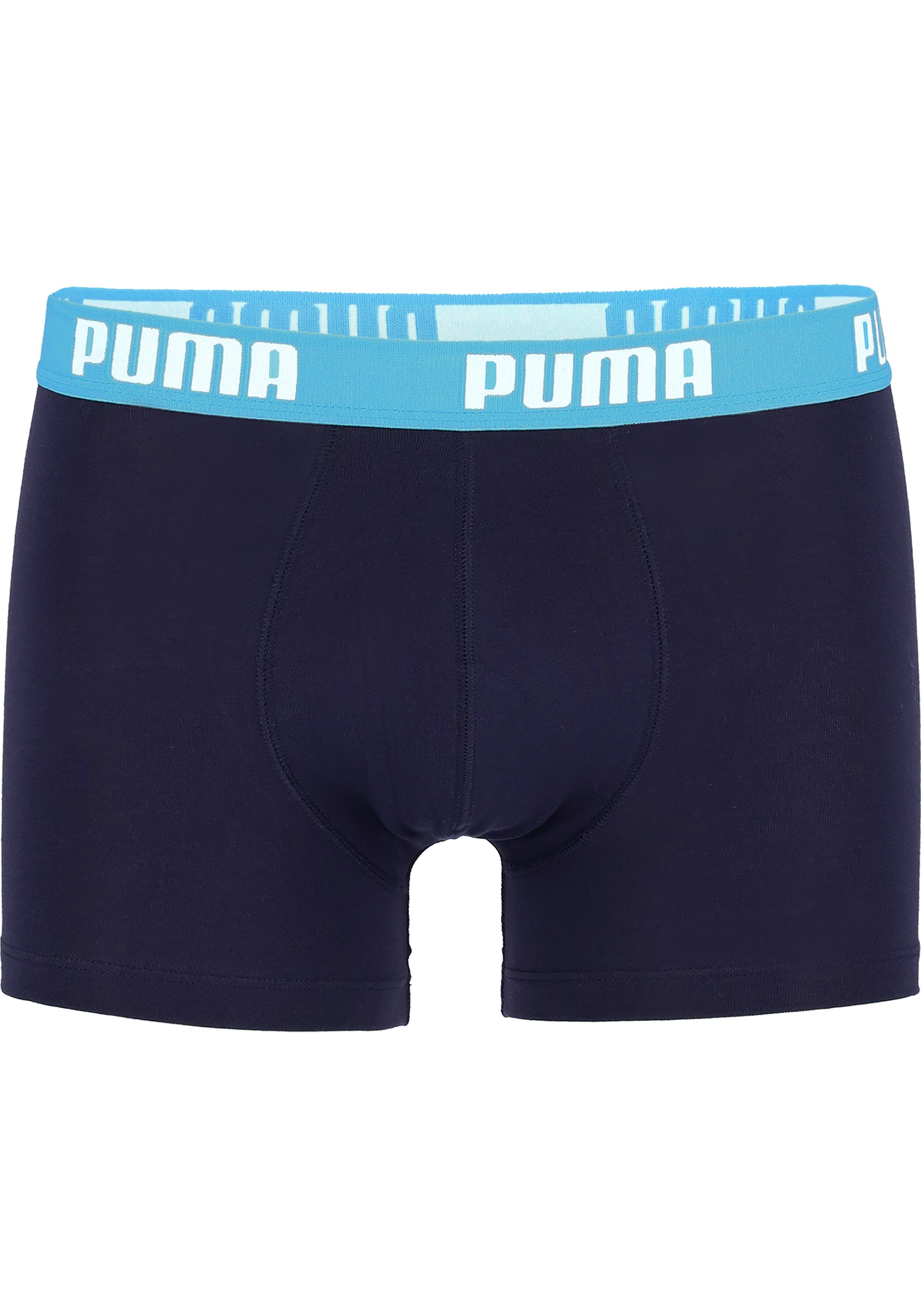 Puma Basic Boxer heren (2-pack), aqua en blauw