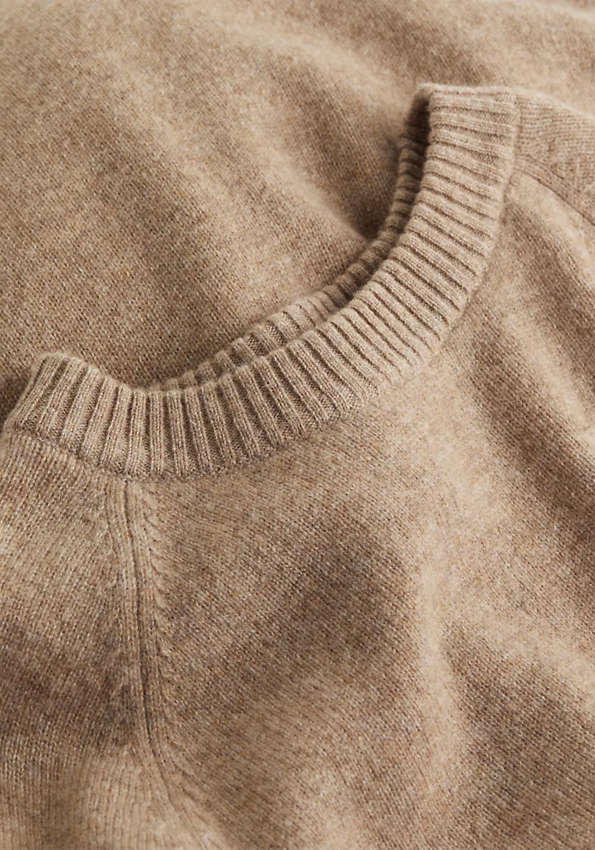 Calvin Klein heren pullover wol, donker camel melange