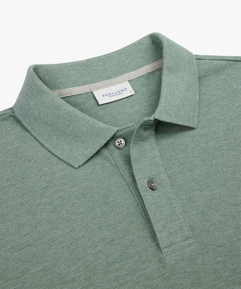 Profuomo slim fit heren polo, groen