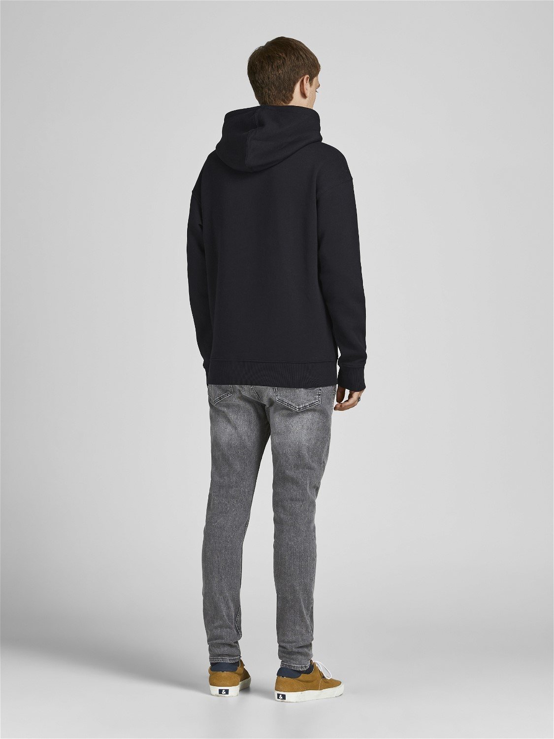 JACK & JONES Star basic sweat hood regular fit, heren hoodie katoenmengsel met capuchon, zwart