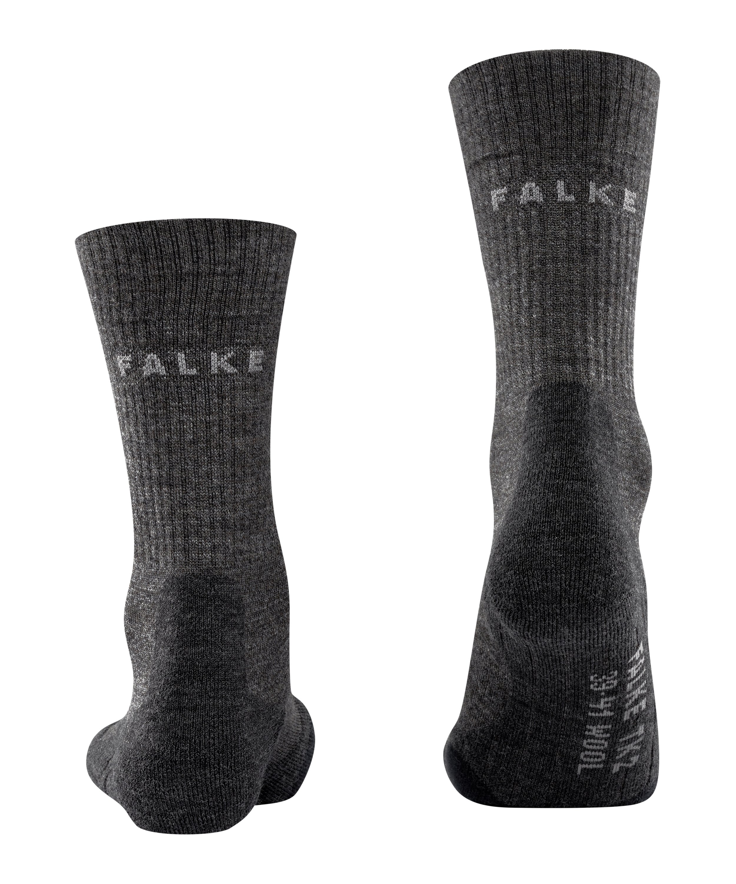 FALKE TK2 Wool dames wandelsokken, antraciet-mix (smog)