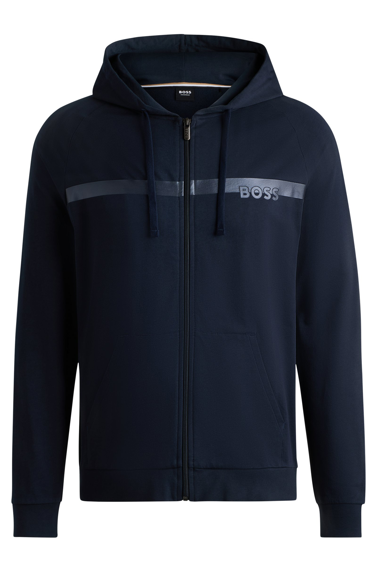 BOSS Authentic Jacket, heren lounge vest met capuchon, donkerblauw