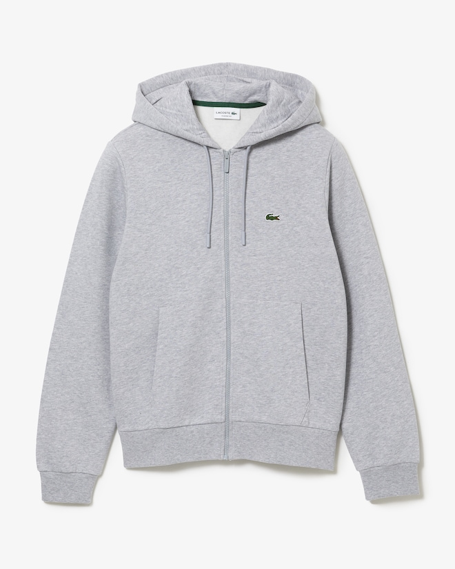 Lacoste heren hoodie sweatsvest, lichtgrijs melange