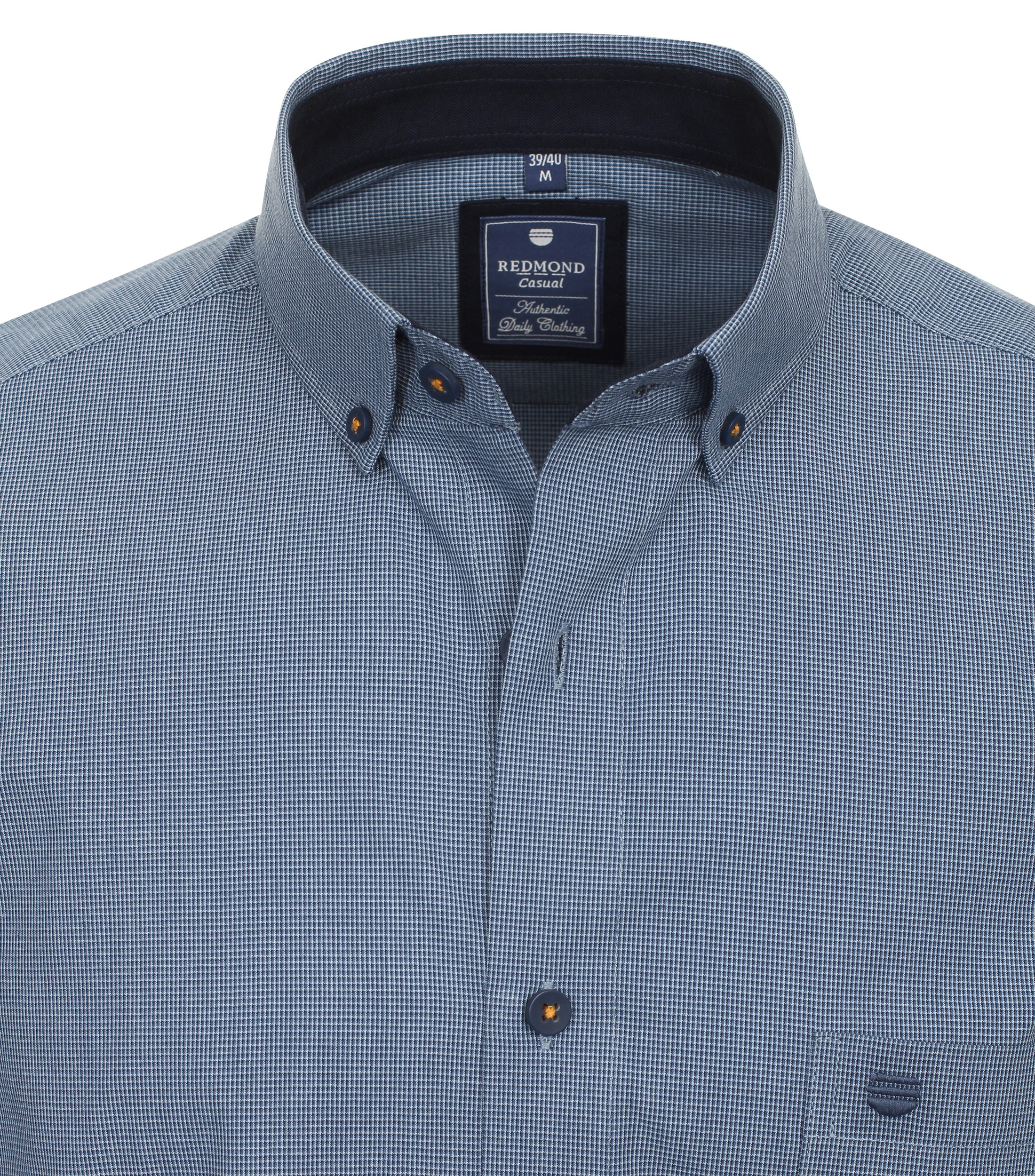 Redmond modern fit overhemd, popeline, blauw geruit