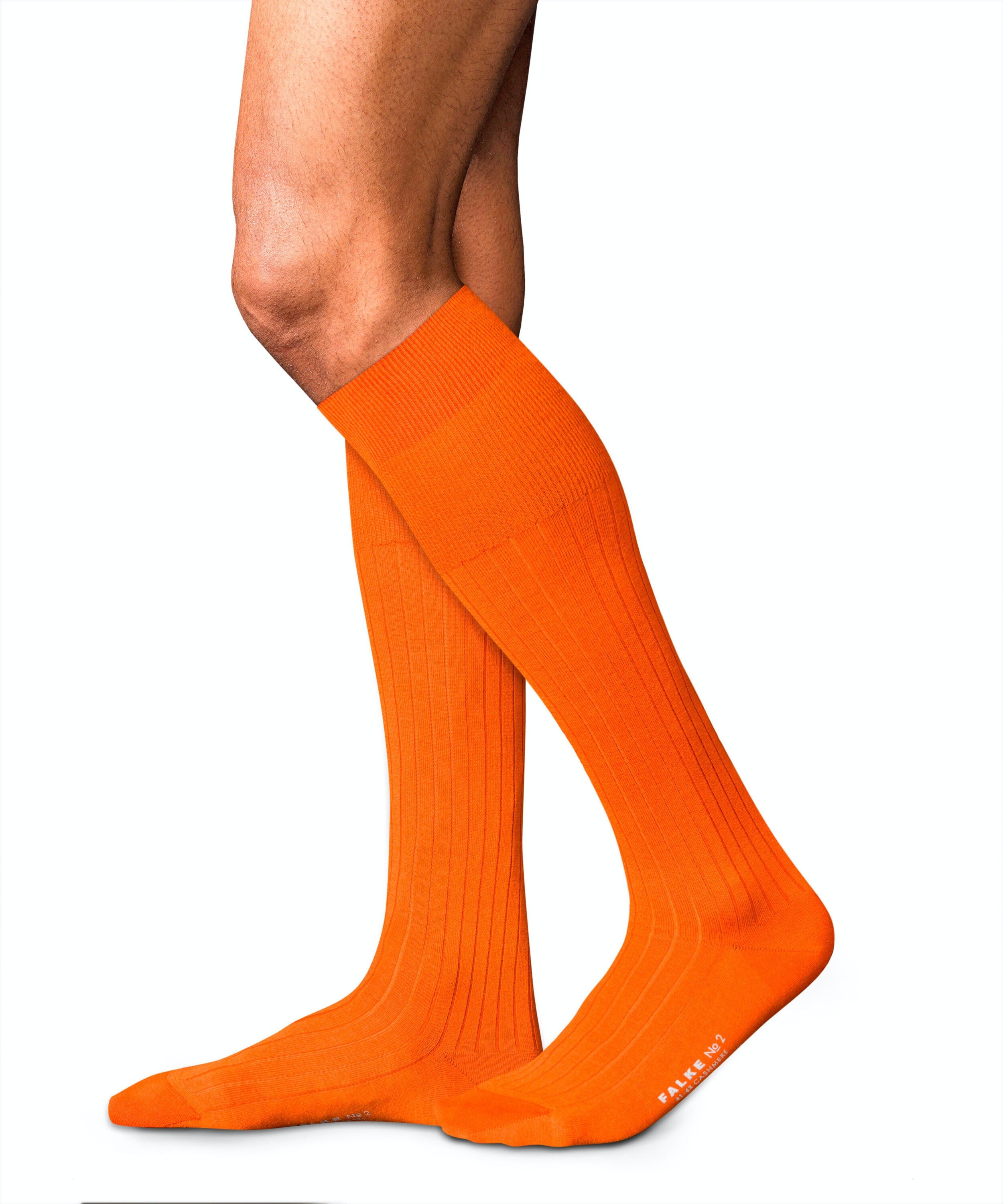 FALKE No. 2 Finest Cashmere heren kniekousen, oranje (ziegel)