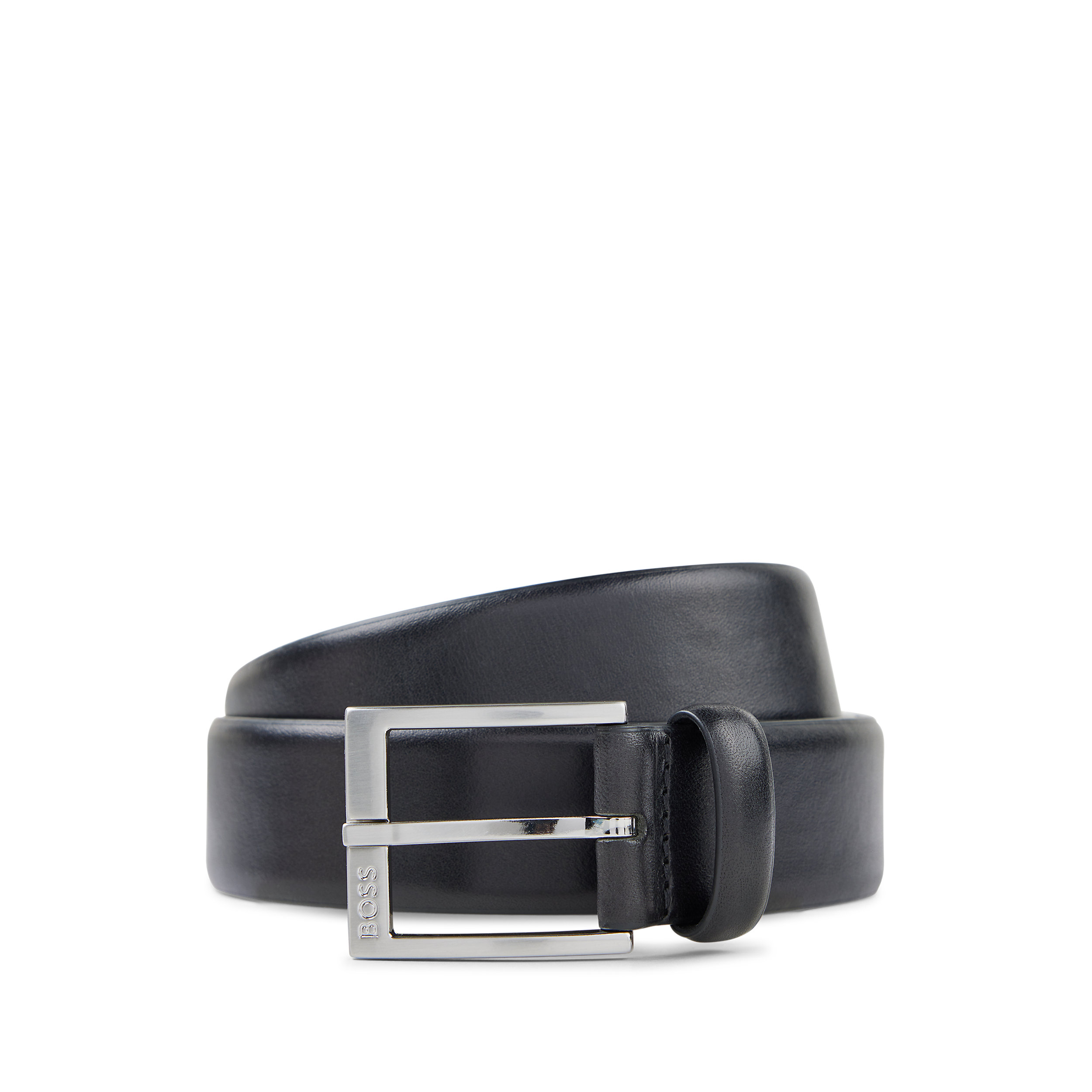 BOSS leren heren riem, zwart