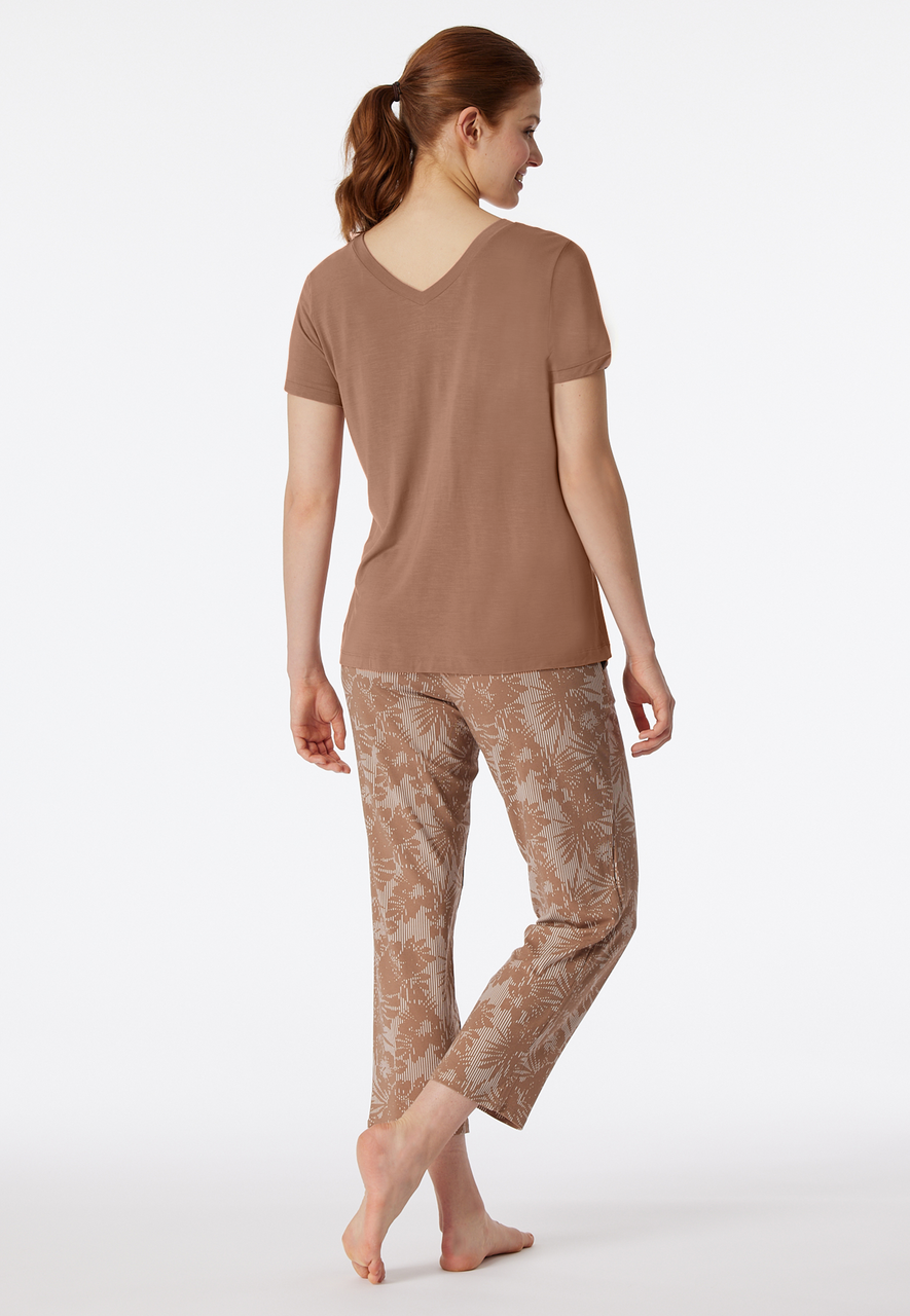 SCHIESSER selected! premium inspiration pyjamaset, dames pyjama 7/8 lang klei