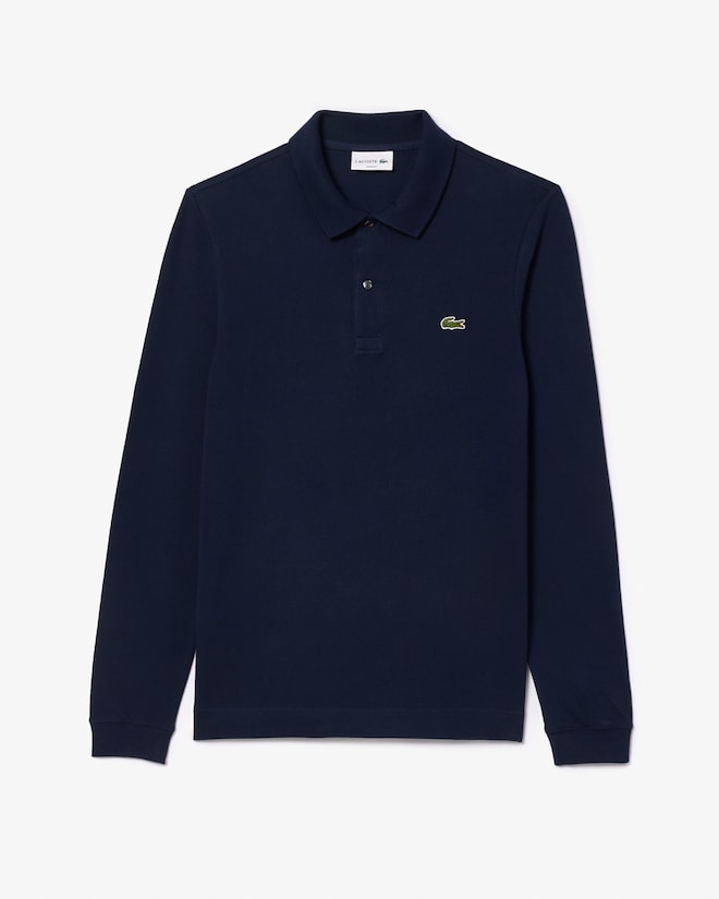 Lacoste Slim Fit polo lange mouw, navy blauw