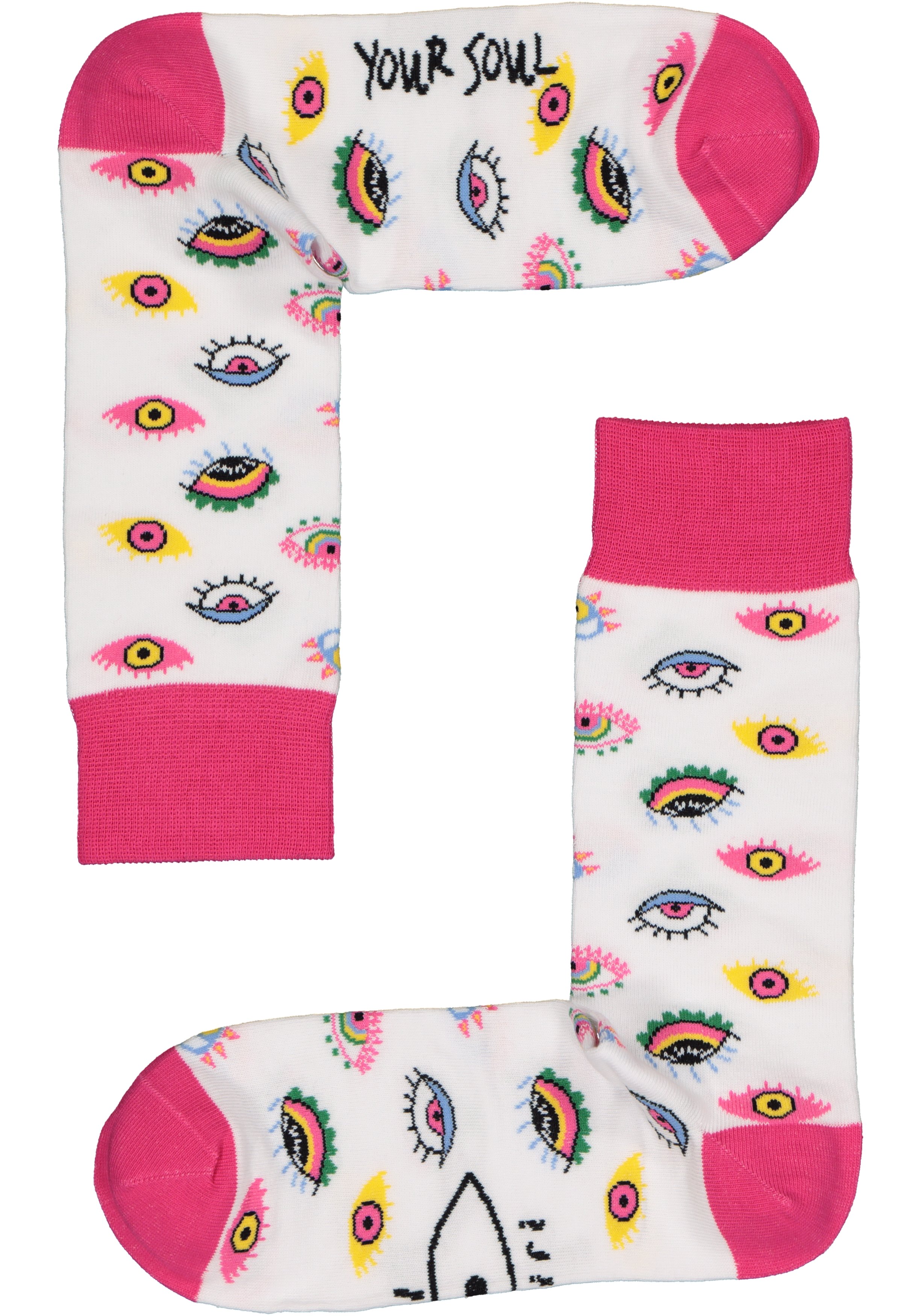 Spiri Socks Lollipop, unisex sokken, wit met roze