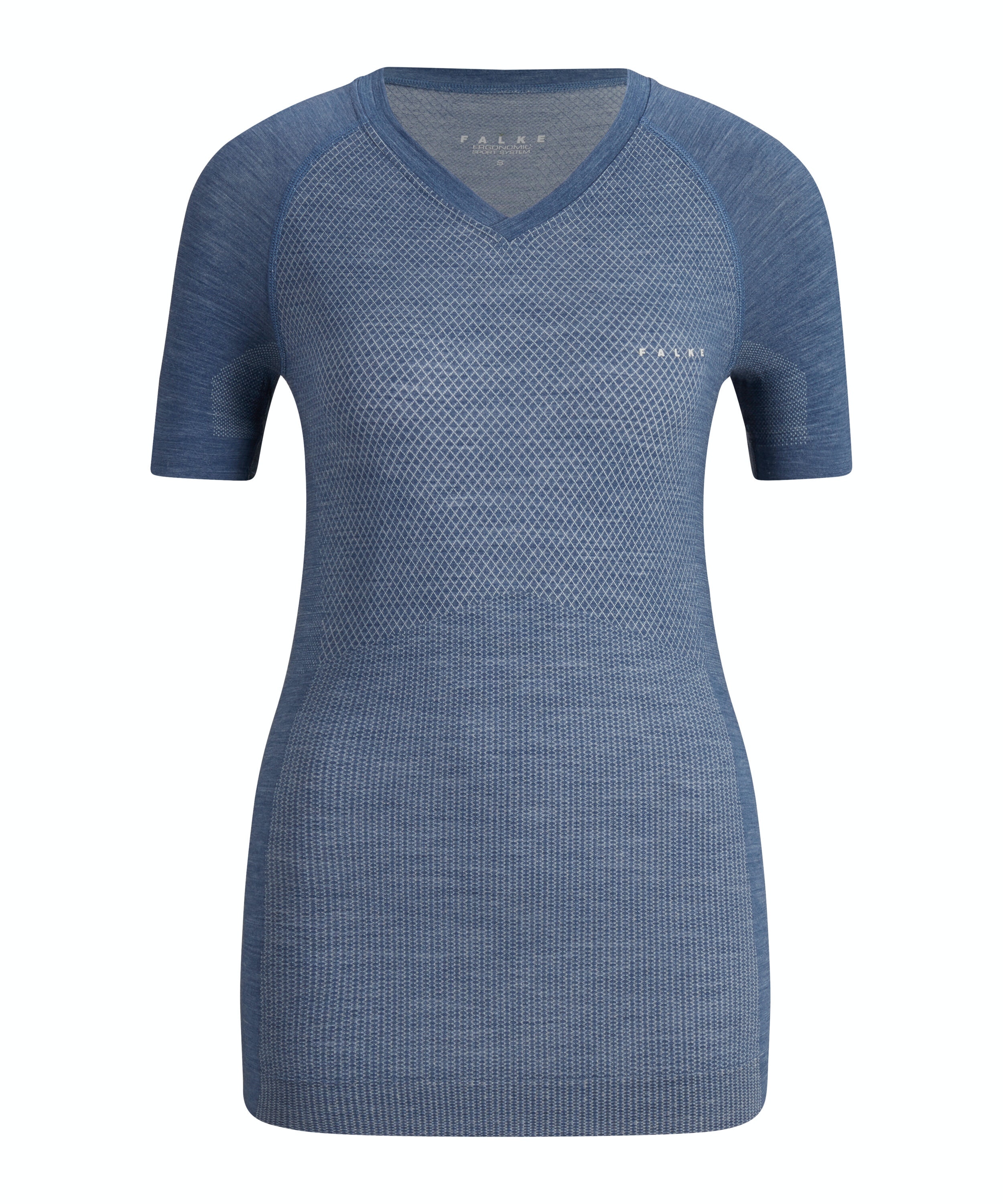 FALKE dames T-shirt Wool-Tech Light, thermoshirt, blauw (capitain)