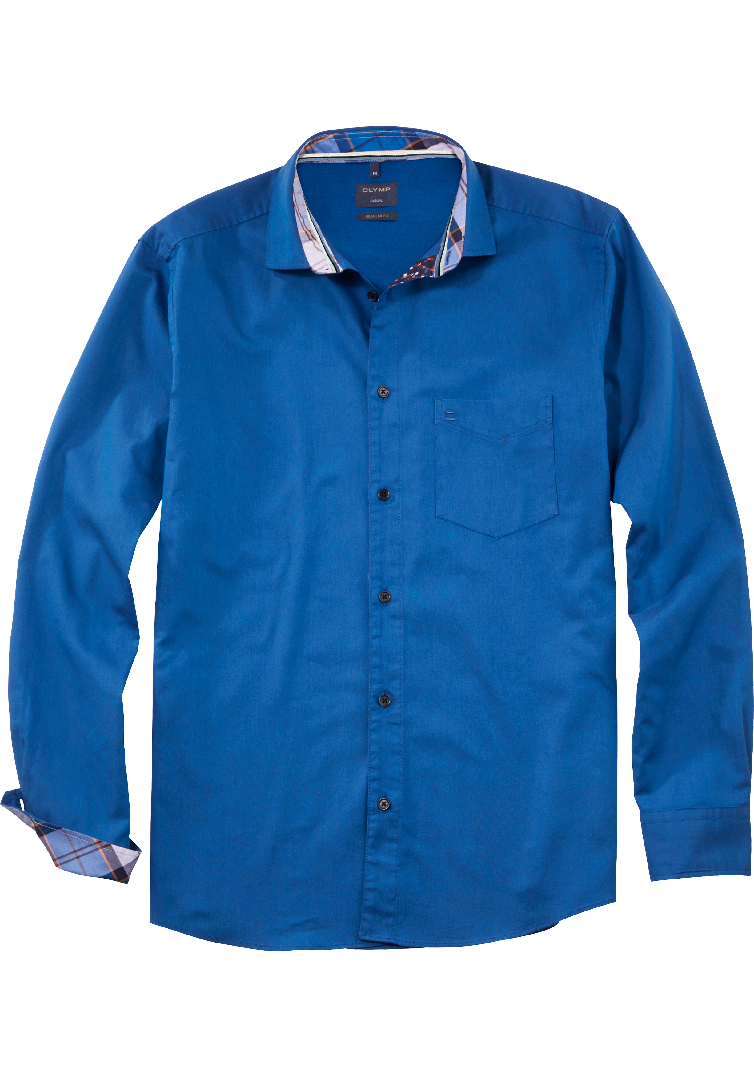 OLYMP Casual regular fit overhemd, structuur, blauw