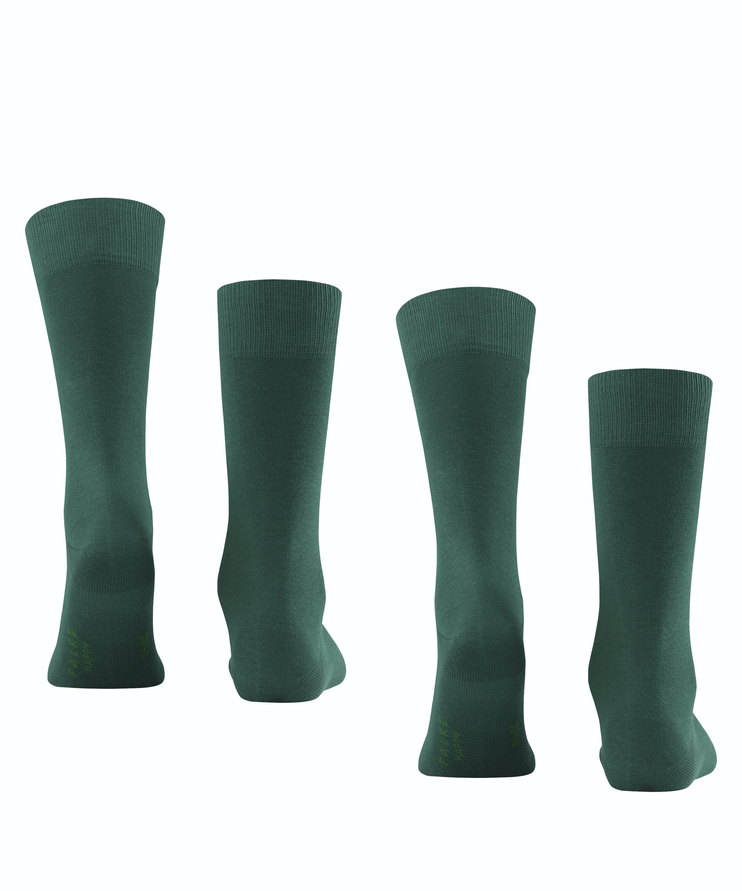 FALKE Happy herensokken (2-pack), groen (hunter green)