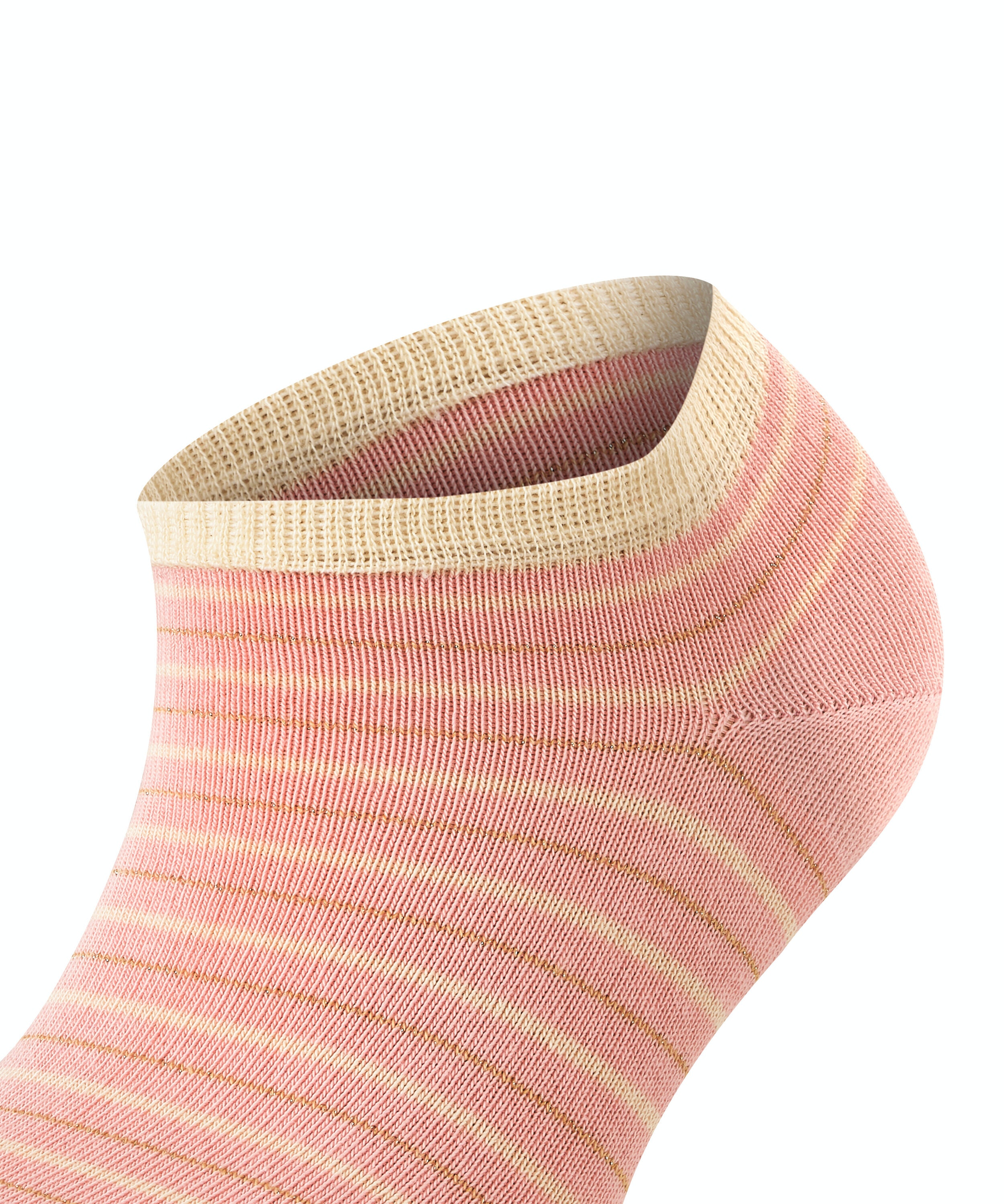 FALKE Stripe Shimmer dames sneakersokken, lichtroze (blossom)