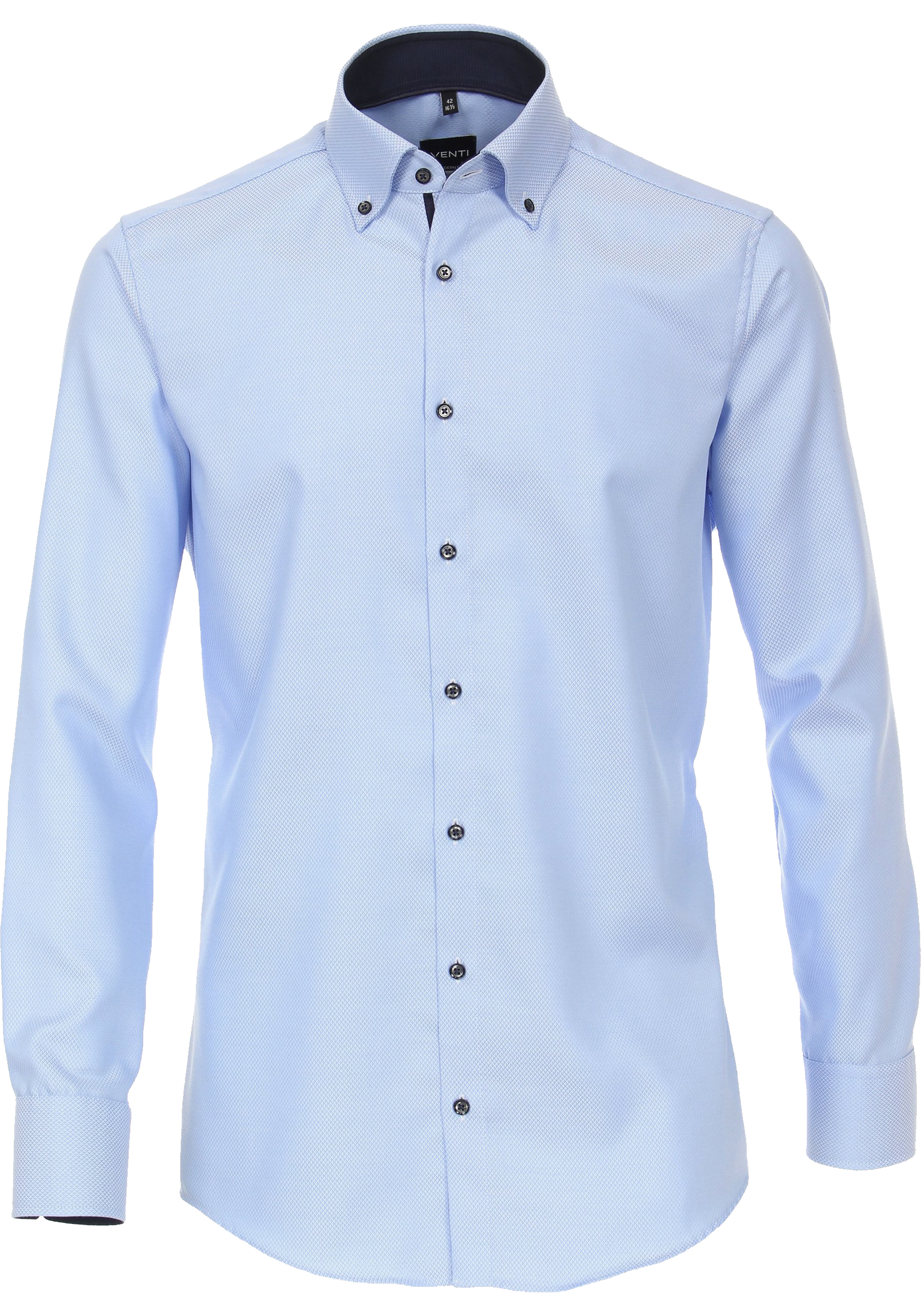 VENTI modern fit overhemd, dobby, blauw