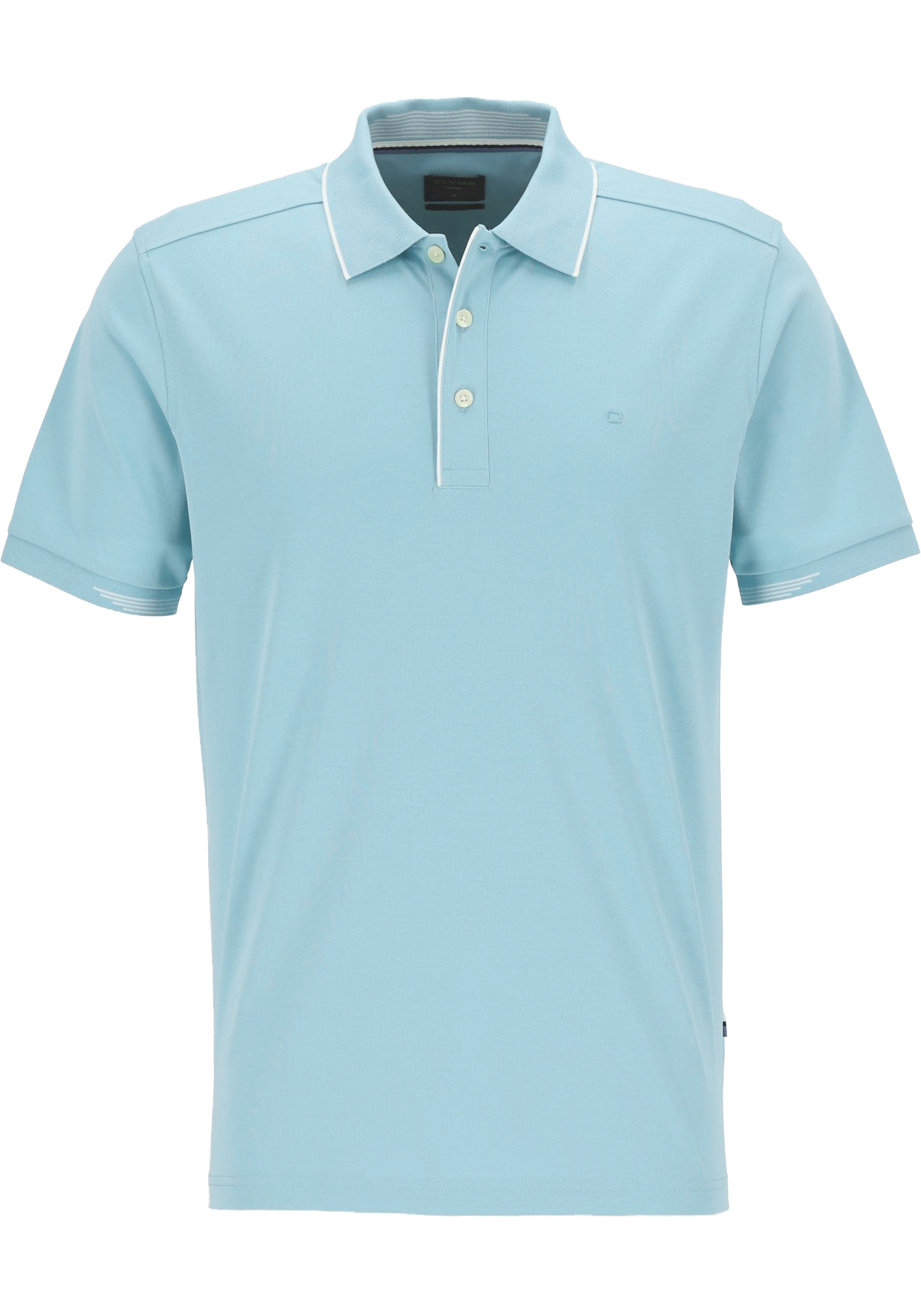 OLYMP Polo Casual, modern fit polo, lichtblauw