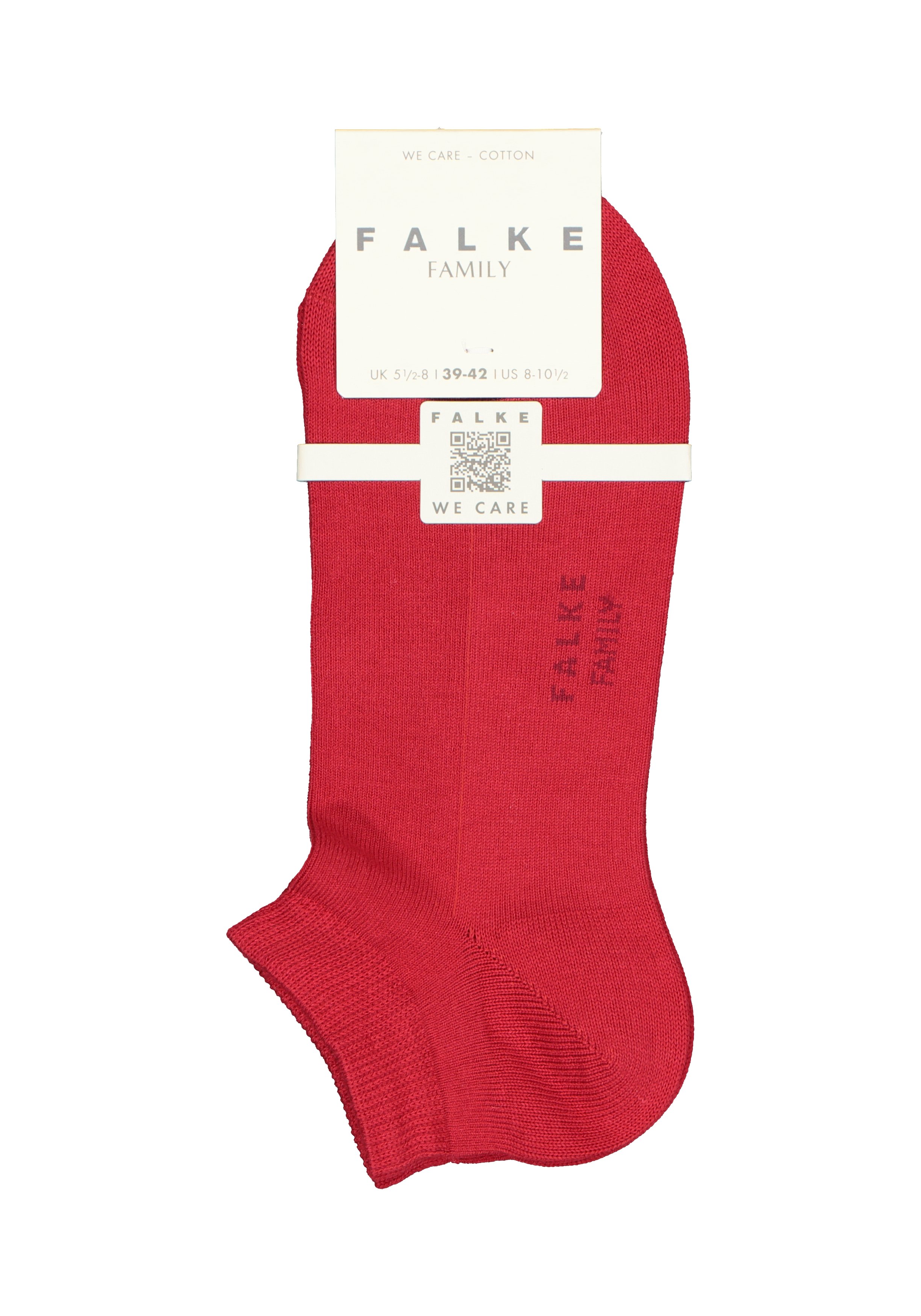 FALKE Family dames enkelsokken, katoen, rood (scarlet)