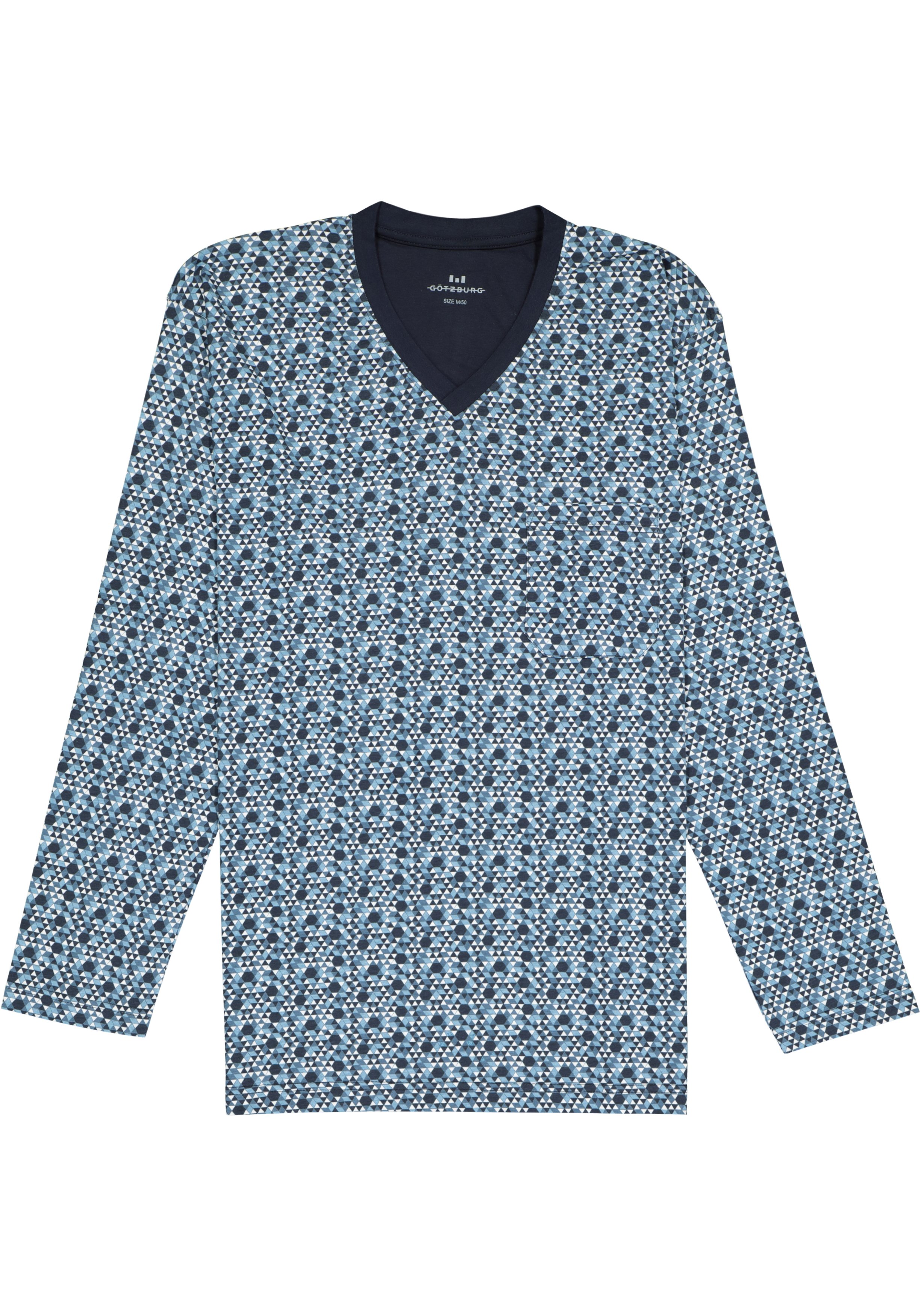 Gotzburg heren pyjama, blauw dessin