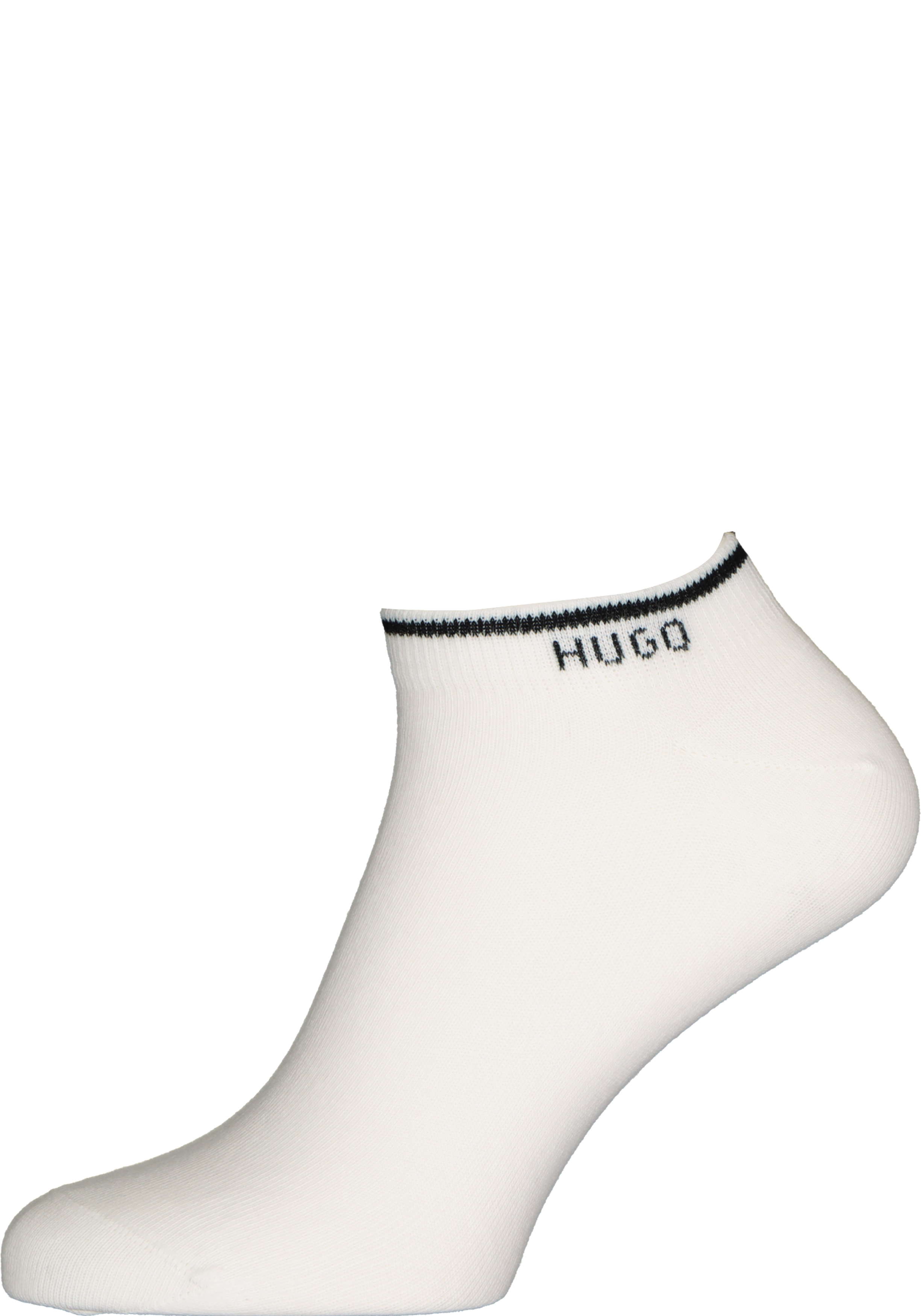 HUGO logo sokken (2-pack), unisex enkelsokken, wit