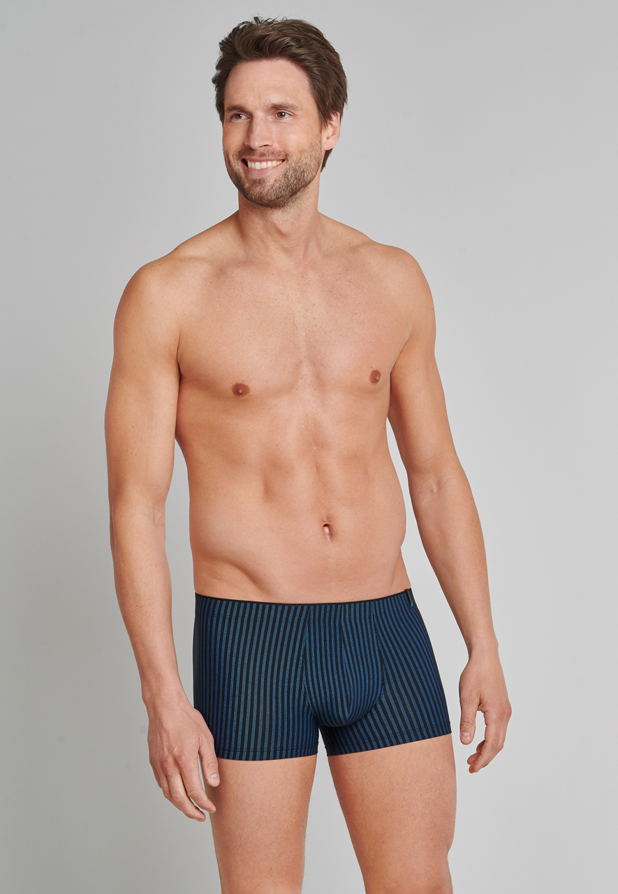 SCHIESSER Long Life Soft boxer (1-pack), heren shorts marine-zwart gestreept