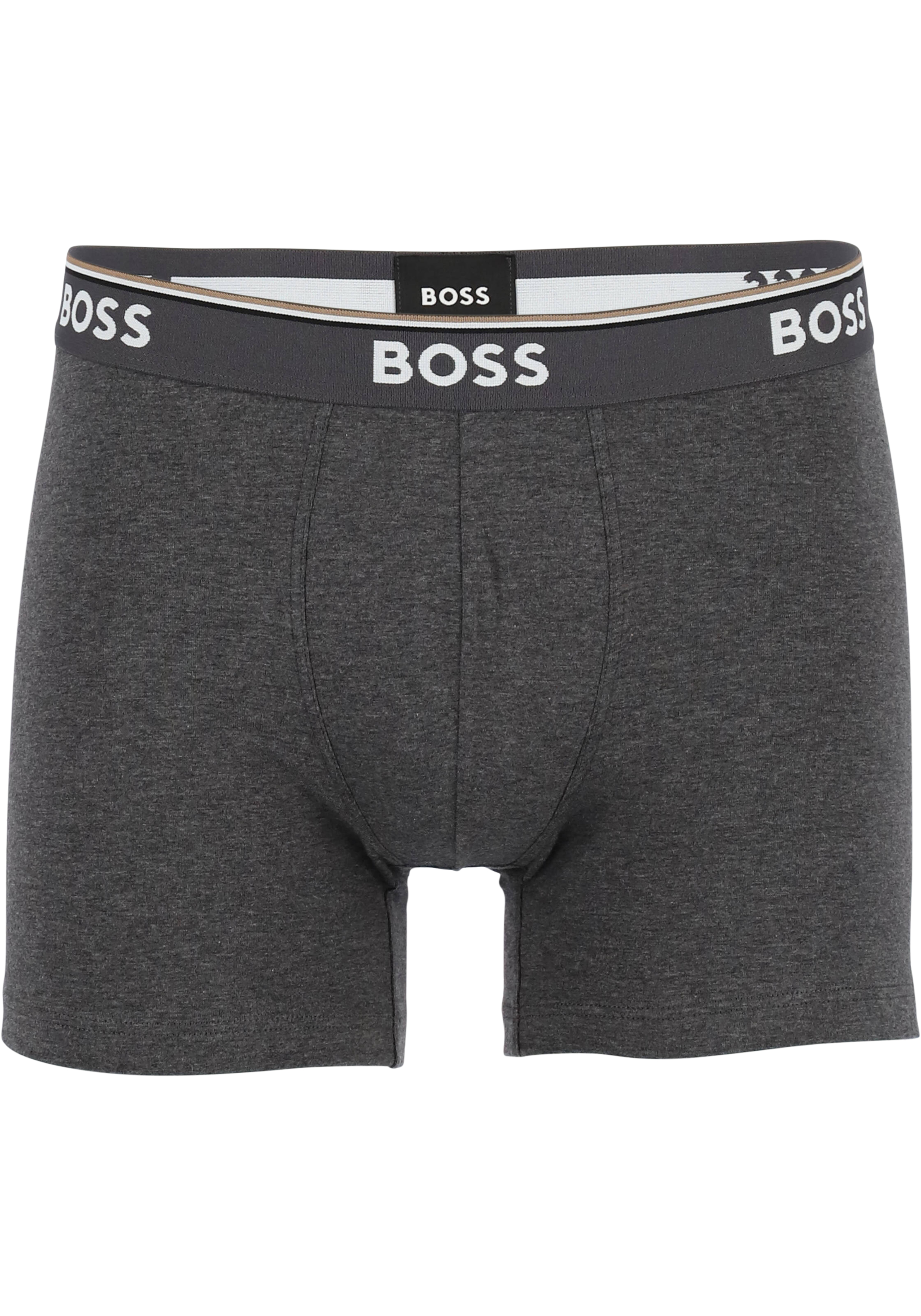 HUGO BOSS Power boxer briefs (3-pack), heren boxers normale lengte, grijs, grijs, zwart