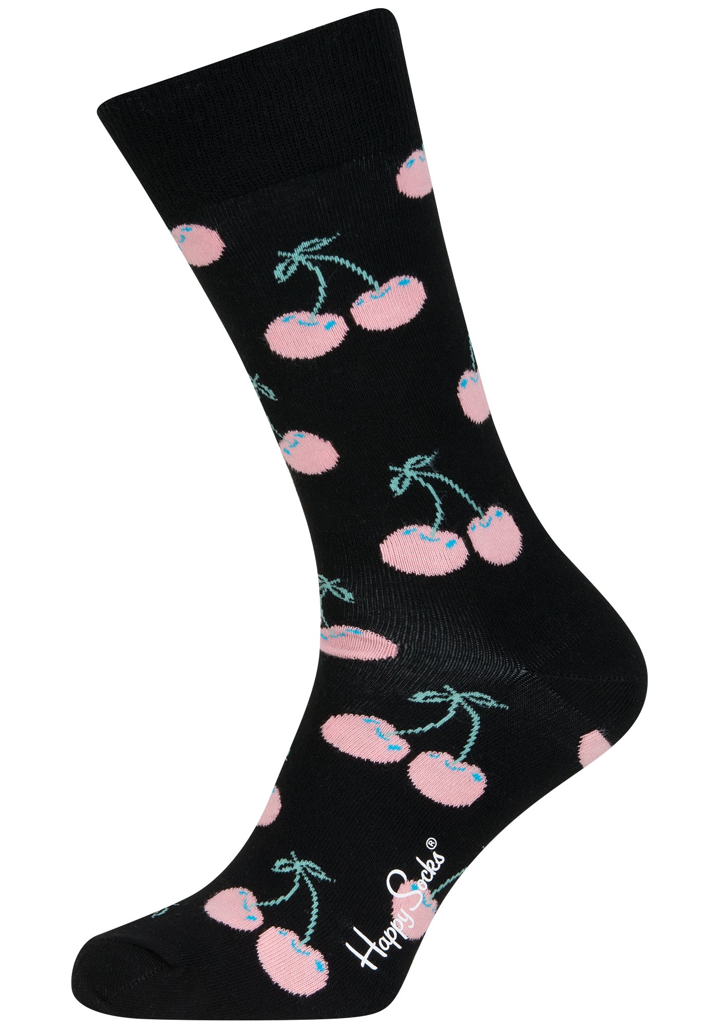 Happy Socks sokken Cherry Sock, zwart met roze