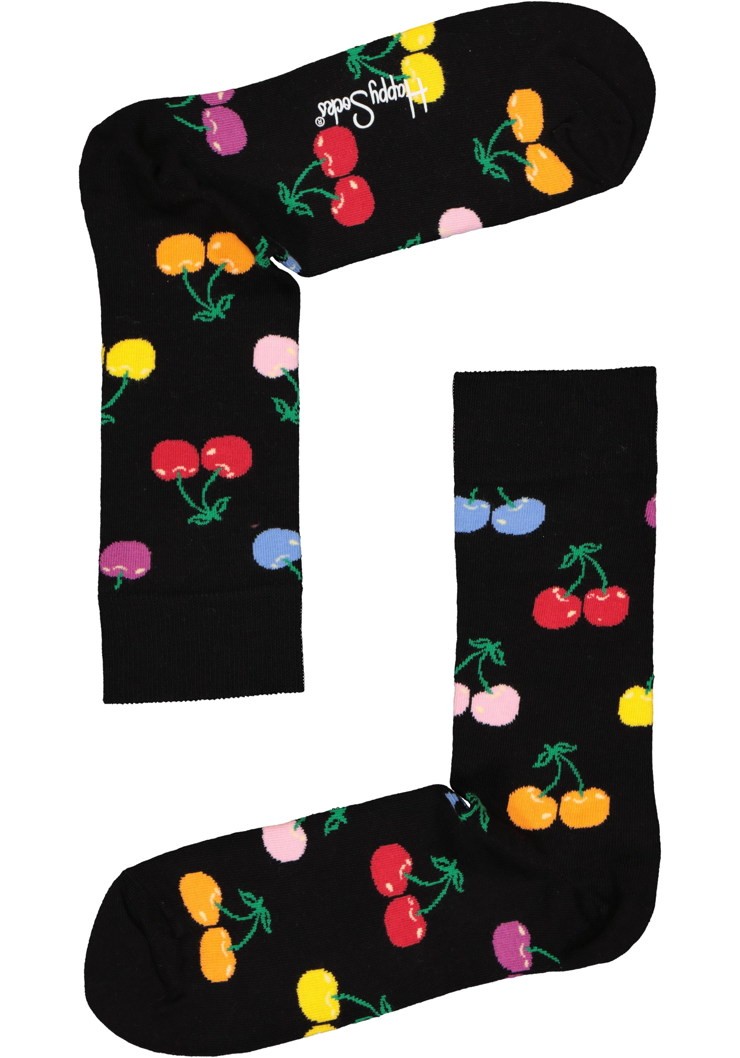 Happy Socks herensokken Cherry Sock, zwart met kleurtjes