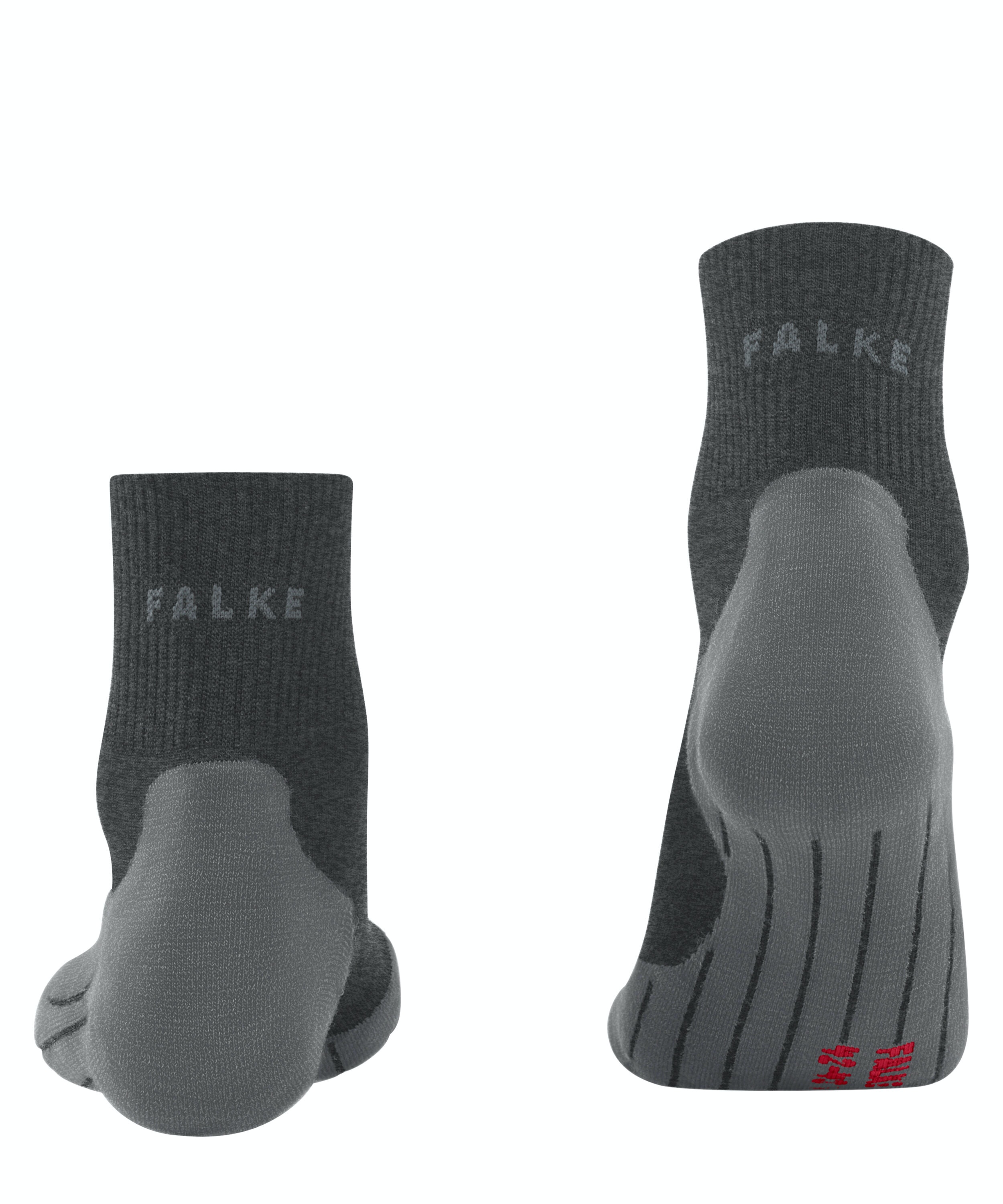 FALKE TK5 Wander Wool damessokken kort, antraciet grijs (asphalt mel.)