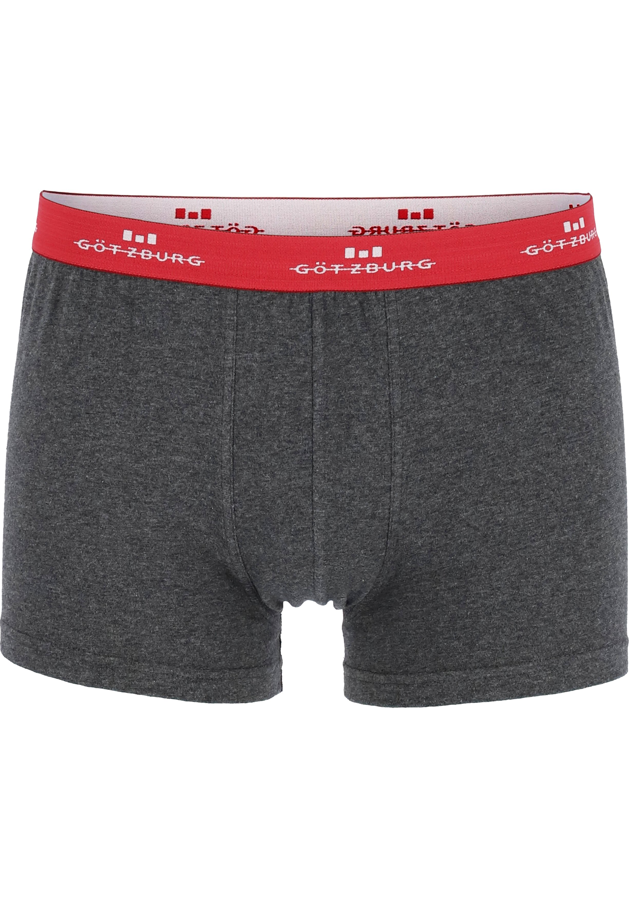 Gotzburg heren boxers (2-pack), normale lengte, donkergrijs en rood